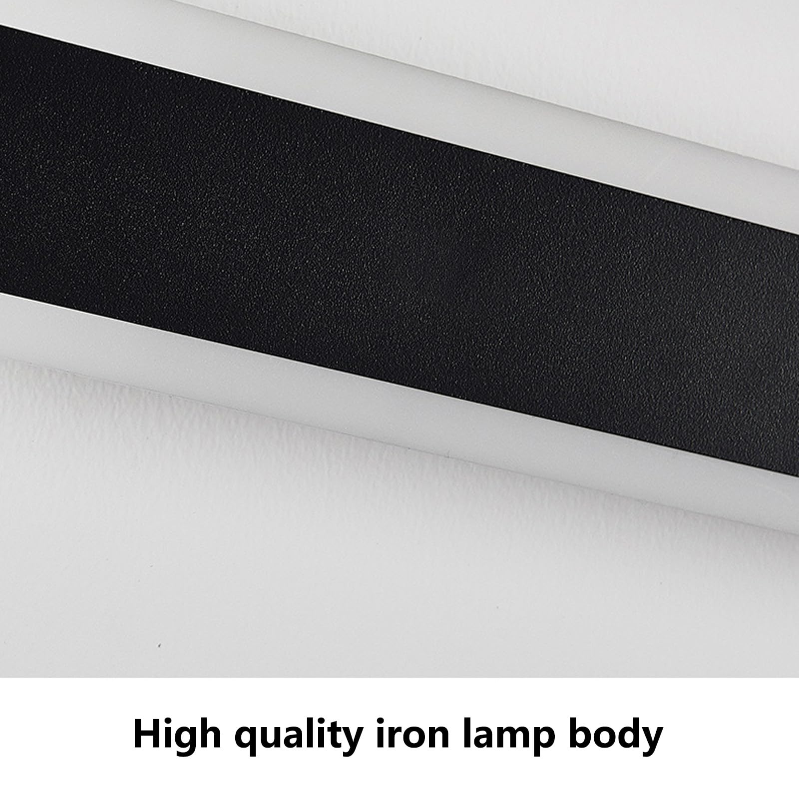 Nowoczesna owalna żelazna i akrylowa lampa ścienna, długa taśma, do sypialni, korytarza, salonu (neutralne czarne światło, 120 cm)