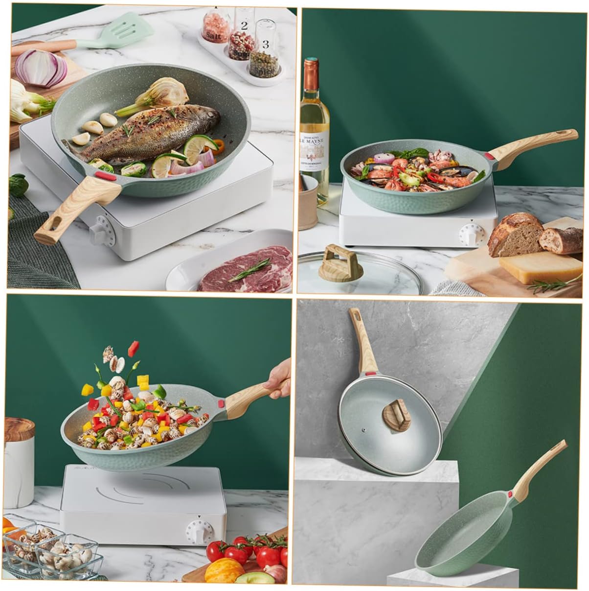 Pancake Omelette Pan Non-stick Aluminum Glass Healthy Easy Single Serve Breakfast