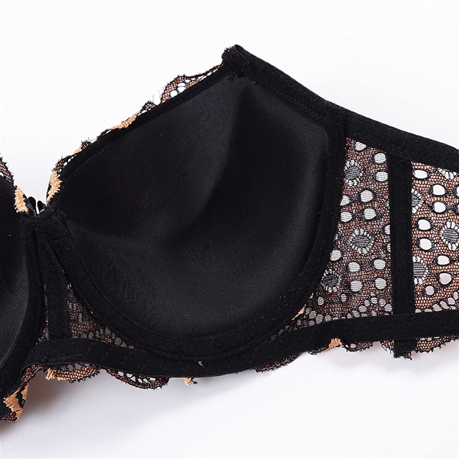 YZCIS Conjunto de lencería para Mujer, lencería de Leopardo, Sujetador de Encaje y Bragas con Tirantes, picardías de Malla, Ropa Interior, Conjuntos de Mono, Bralette, Ropa de Dormir