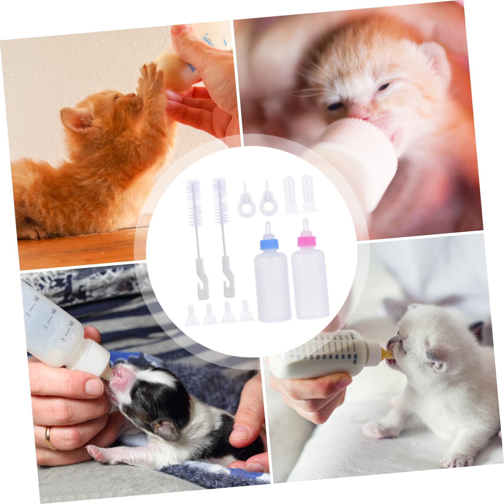 SUPVOX Pet Nurser Bottle Kit 12pcs Baby Pet Feeding Bottles Cat Dog Milk Bottle Set Pet Supplies Convenient Design for Easy Cleaning