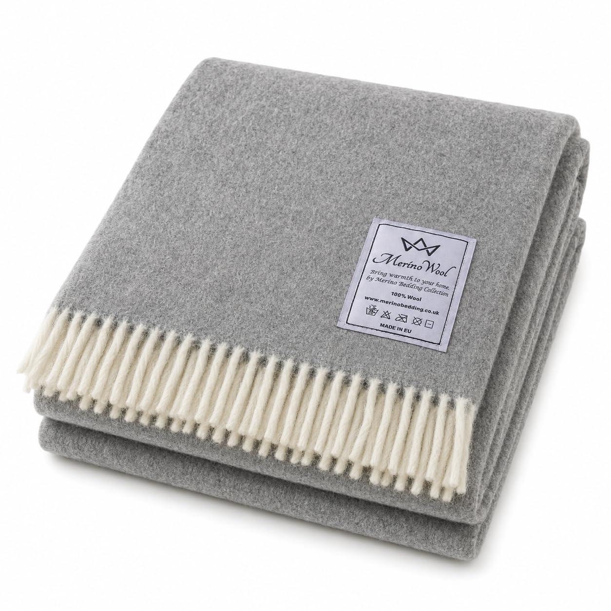 Vendita Coperta in 100% Pura Lana Merino, size DOPPIO 160 x 200 cm Naturale e caldo regalo perfetto ! PRODOTTO NATURALE. GRIGIO