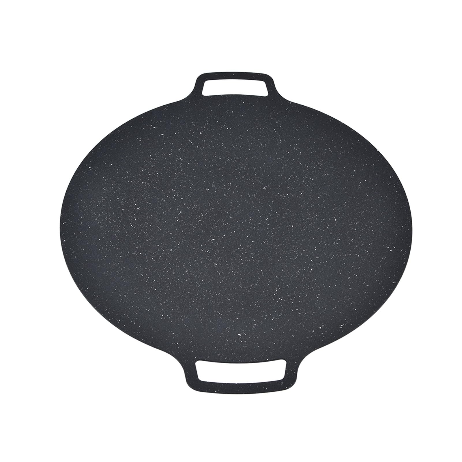 Cocoarm Koreański Grill Żelazny Grill Pan Okrągła Taca do Grillowania Nieprzywierająca Powierzchnia Zatrzymywanie Ciepła dla Wieprzowiny Brzuch Naleśniki Smażone Ciastka Ryżowe Kemping Kryty na (41CM)