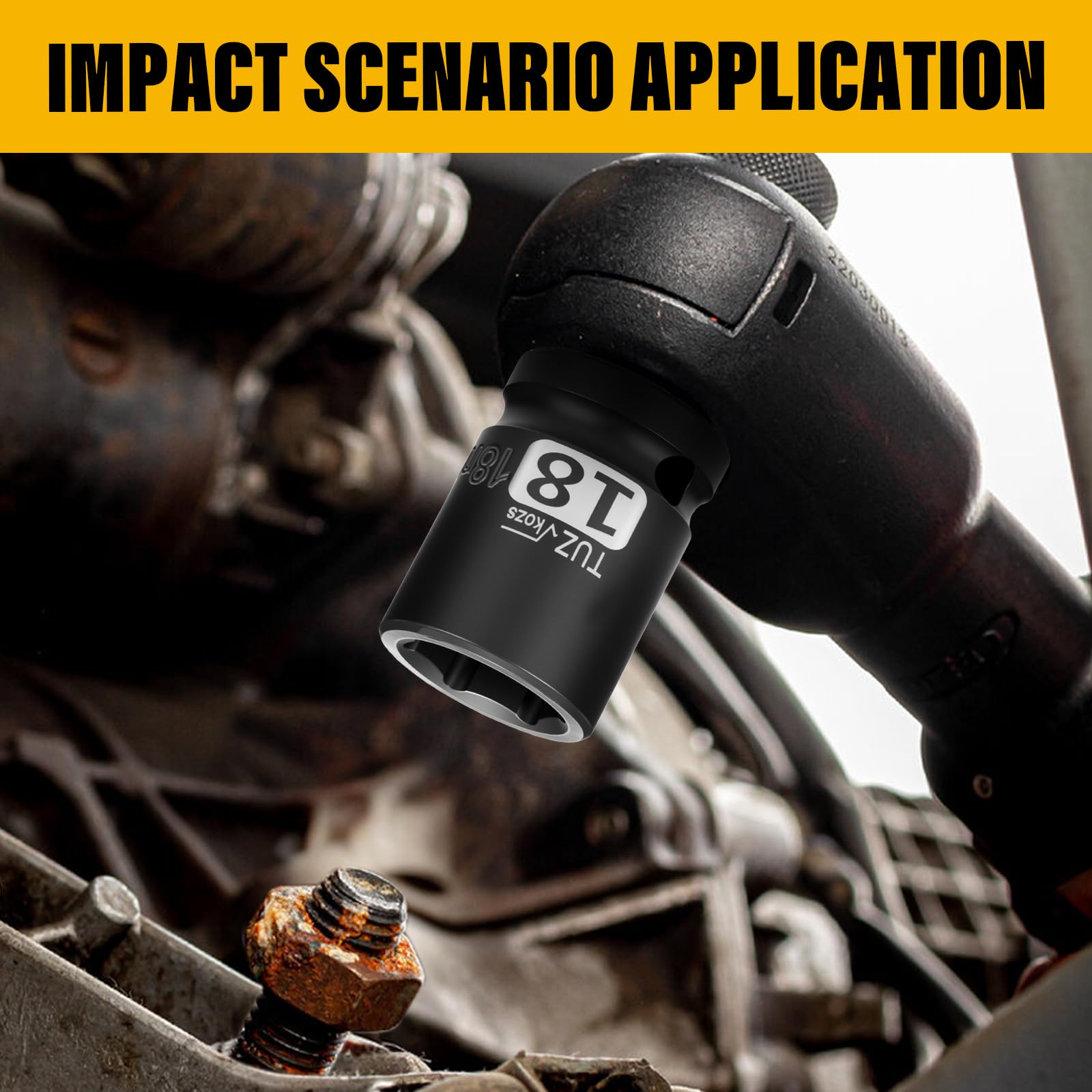 1/2 Inch Impact Socket - CR-MO Steel -8 1/2 Inch Impact Socket - CR-MO Steel -8