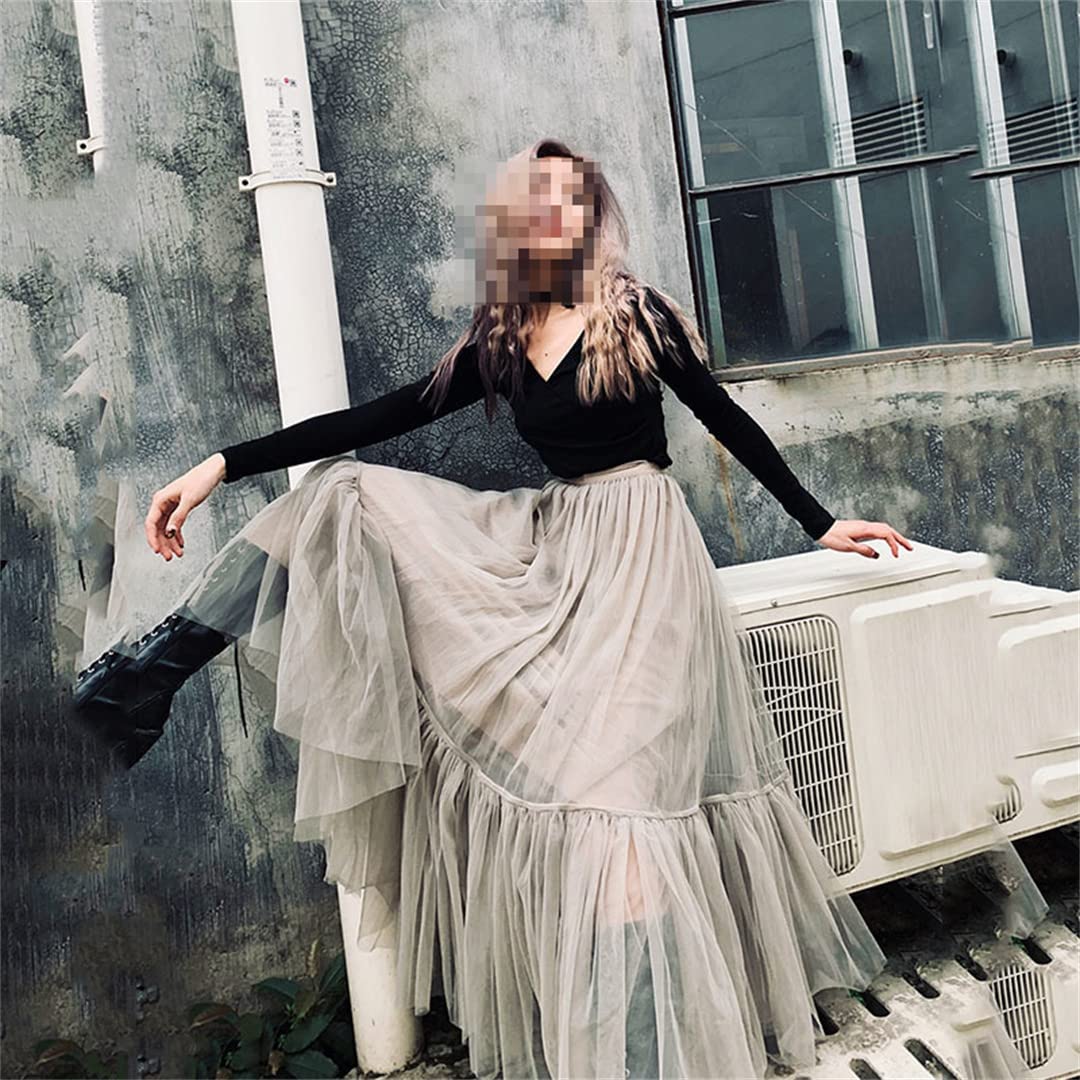 Gonne in Tulle Multistrato per Donna Gonne Larghe a Vita Alta estive Gonne Lunghe a Strati Femminili