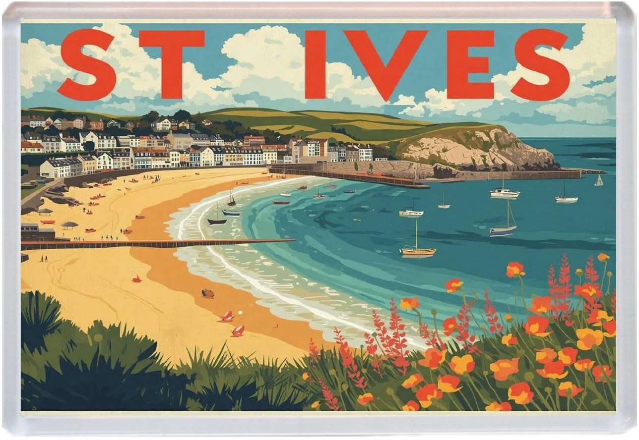 St Ives - Cornwall - Jumbo Artistic Fridge Magnet 96 x 67mm BBSFHM3166