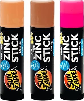 Sun Zapper Beauty Pack - Light Skin Tone, Dark Skin Tone, Pink (3 Pack) - SPF 50+ Zinc Oxide Sunscreen Sticks
