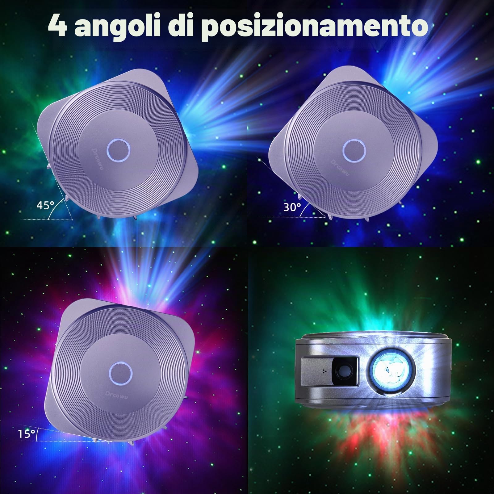 Proiettore Stelle Soffitto, LED Lampada Proiettore Stelle Alexa, 3D Galassia Nebula Luce Notturne Bambini Adulti con App/Controllo vocale/WiFi/Timer/Compatibile Google Assistant, Galaxy Star Projector