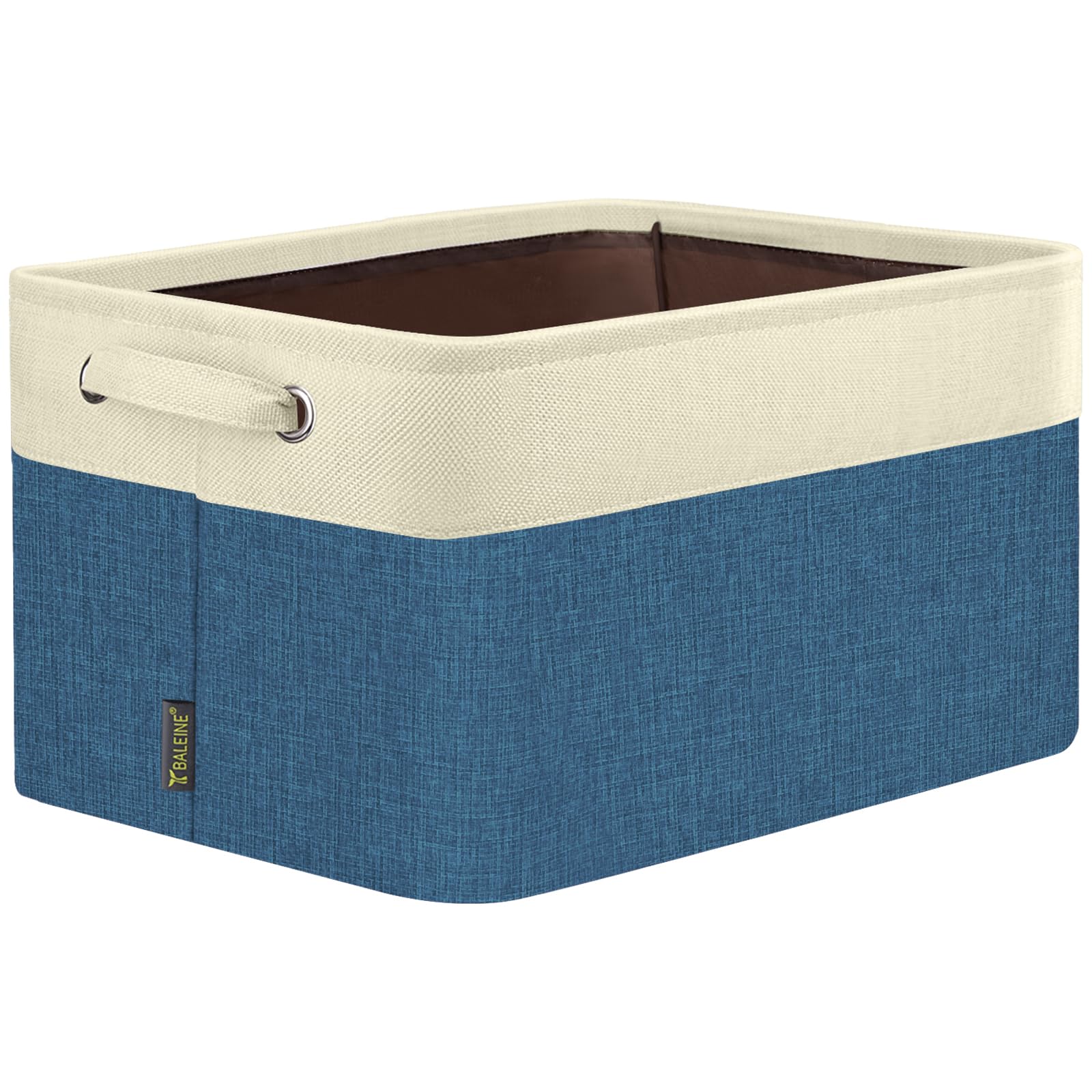 BALEINE 1 Pack Fabric Closet Storage Bins for Shelves, Linen Closet Organizers and Storage, Decorative Baskets for Organizing, Shelf, Clothes, Home, Office (Navy Blue, 17''x13''x10.5'')