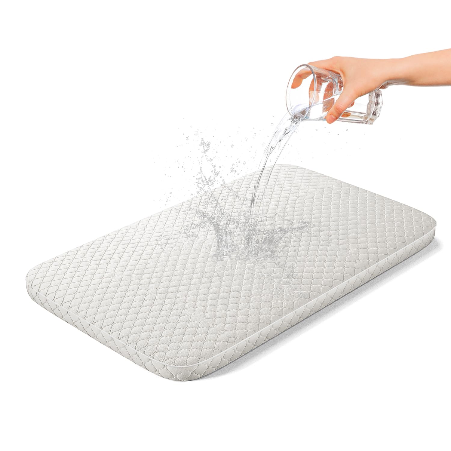 Baby Bassinet Mattress, Breathable, Hypoallergenic, Premium Foam, Non-Toxic, Rectangle Shaped with Removal Waterproof Cover,18" x 32" x 2''