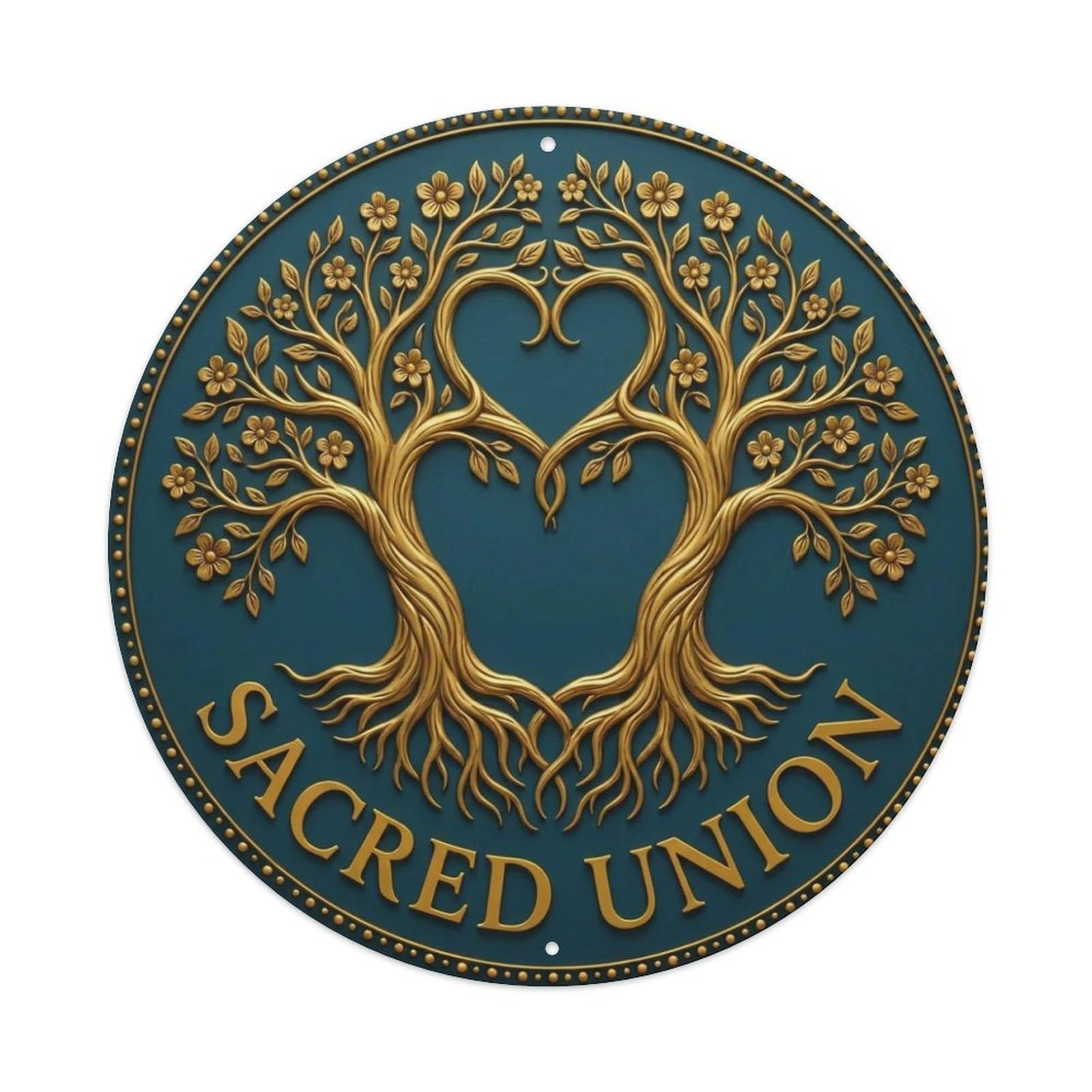 Vintage Sacred Union Flower Zen Yoga Metal Tin Sign