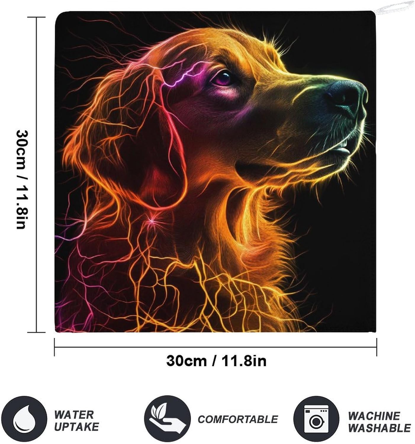 Thunder Retriever Dog Print Towel Hand Towels Decorative Towel for Bathroom Kitchen Shower Gym 4PCS