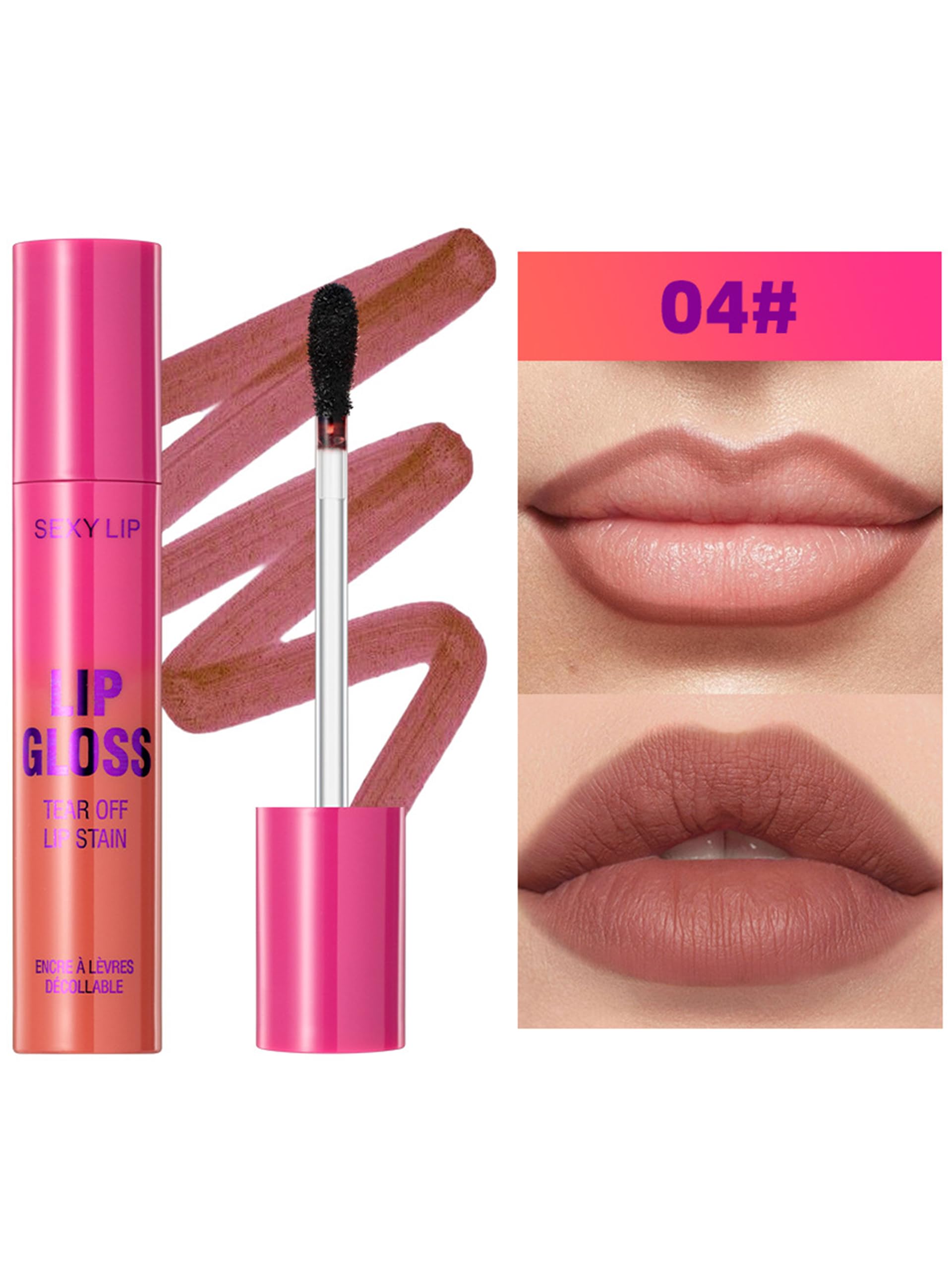 Erinde Matte Lip Stain Peel Off, Waterproof Long Lasting Lip Colour with Tweezer - Image 2