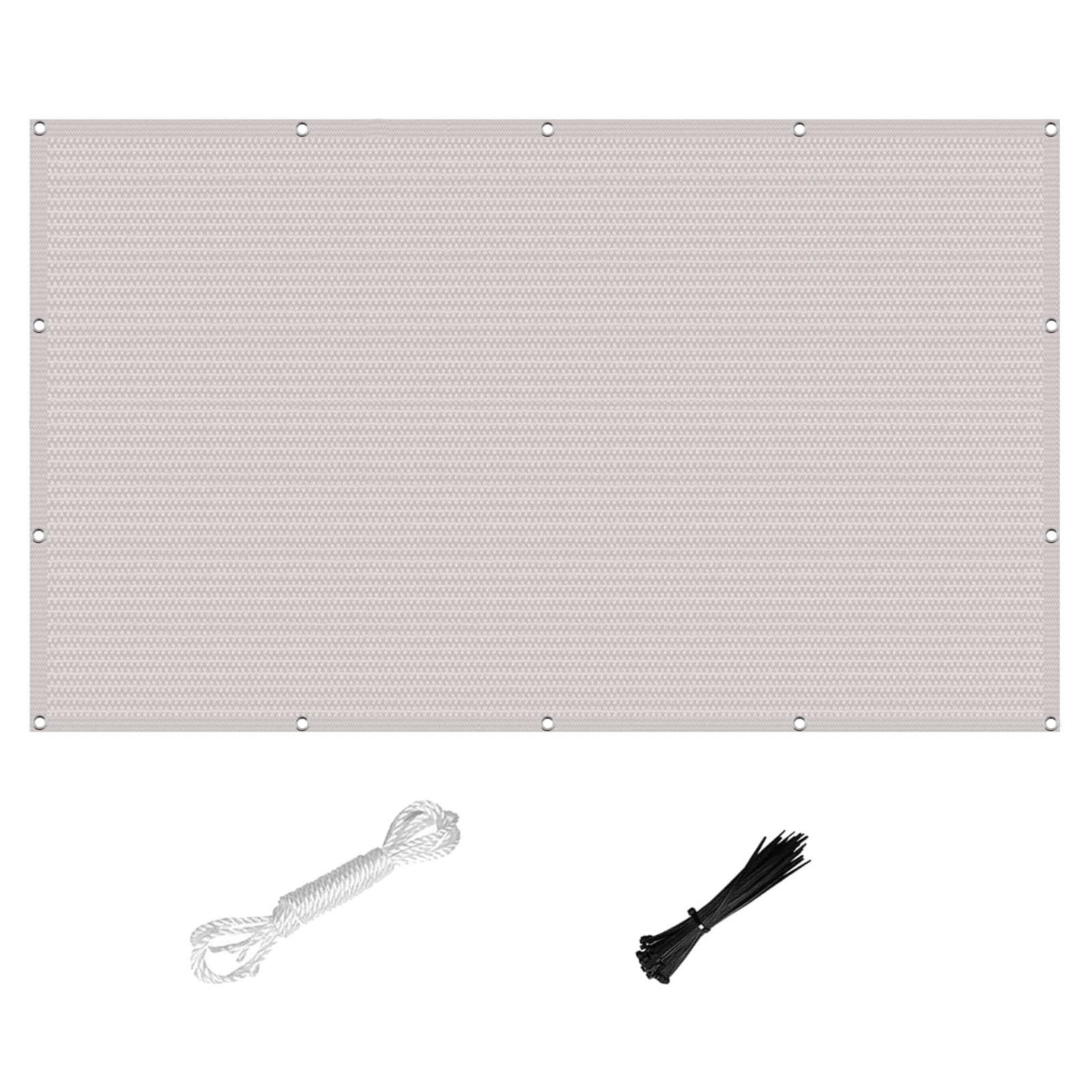 Voile d'ombrage rectangulaire blanc 1.4x3.5 m avec oeillets et corde pour jardin