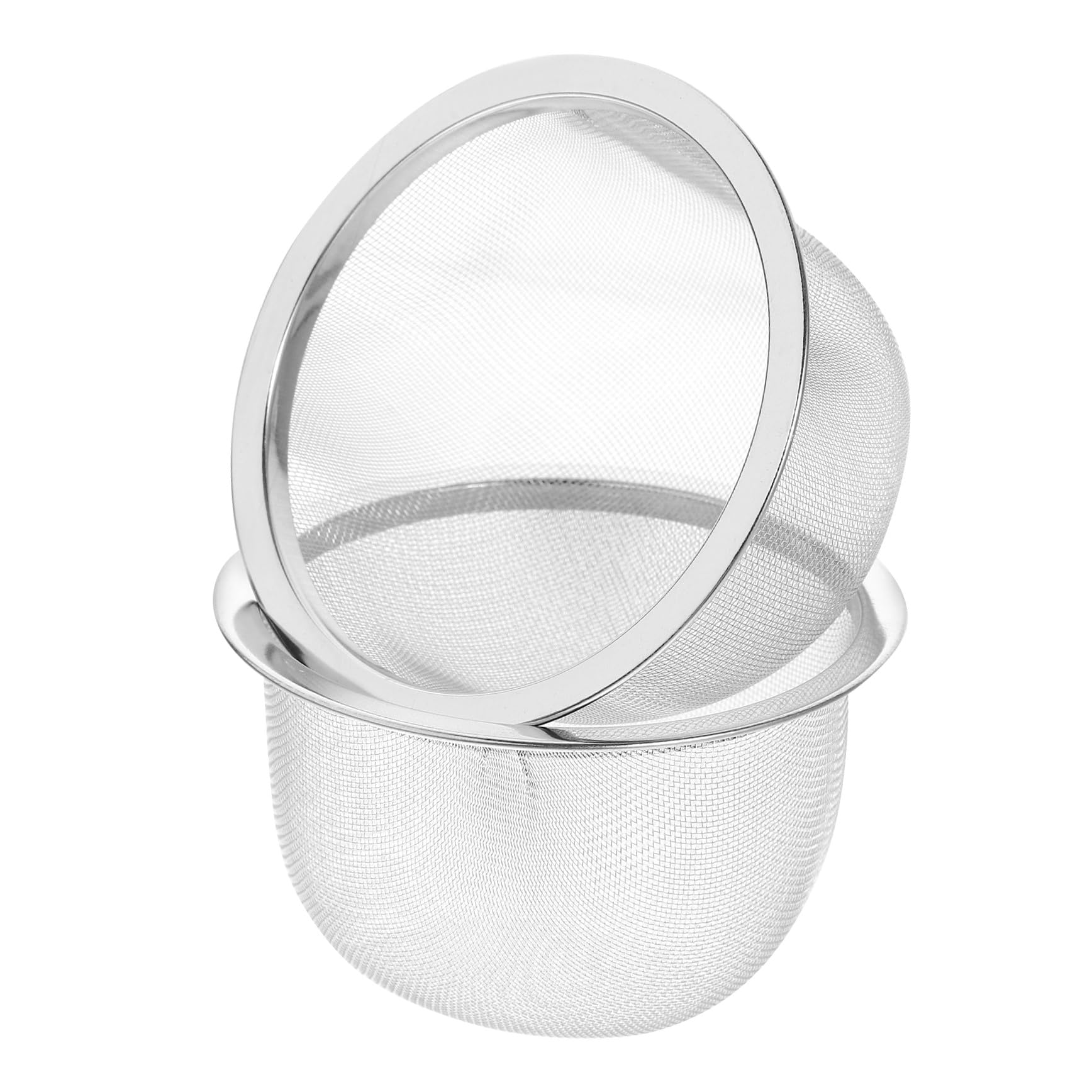 NIYANGLE 2Pcs Stainless Steel Tea Strainer Mesh Insert Infuser for Teapot 3.15In Replacement Filter Basket Accessories for Loose Leaf Brewing