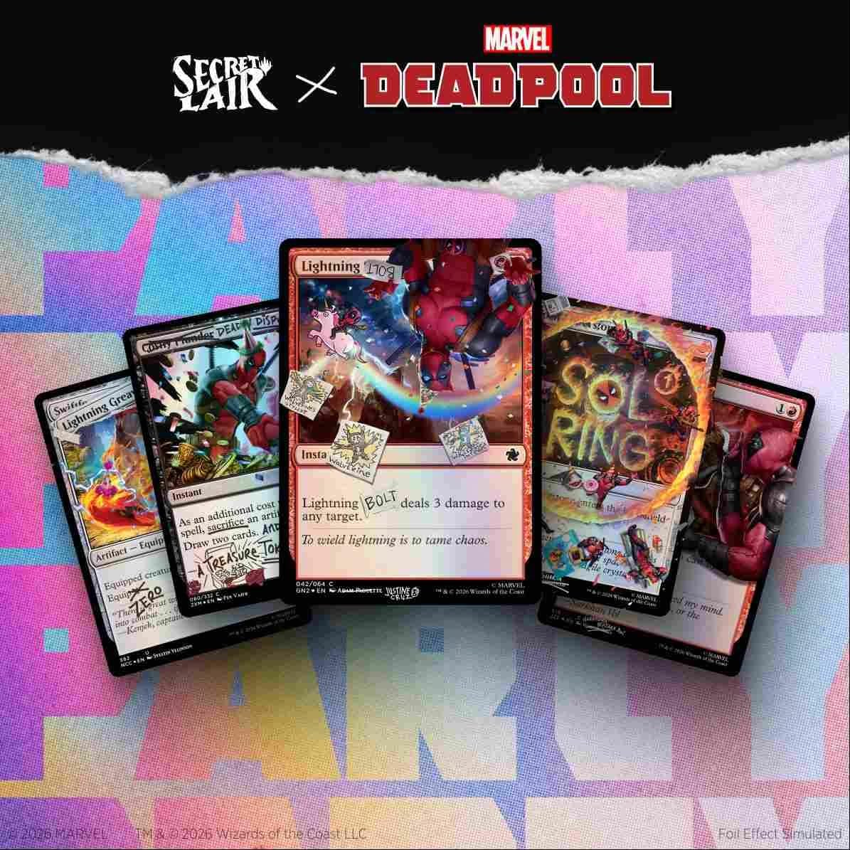 deadpool trading card mtg edh Magic: The Gathering Secret Lair x Marvel's Deadpool: I Fixed It (You're Welcome) Pool Party Foil Edition : Toys & Games Style:Symbiotic Swarm ZQMAP you lose 3 life. Welcome Decks Return to