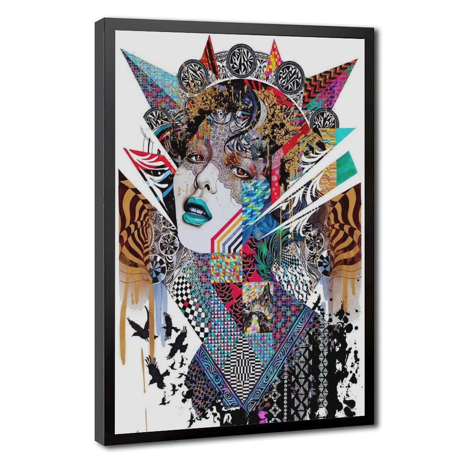 Bareronor Abstract Female Portrait Canvas Poster Bedroom Decor Landscape Office Room Decor Gift 12" L X 18" W
