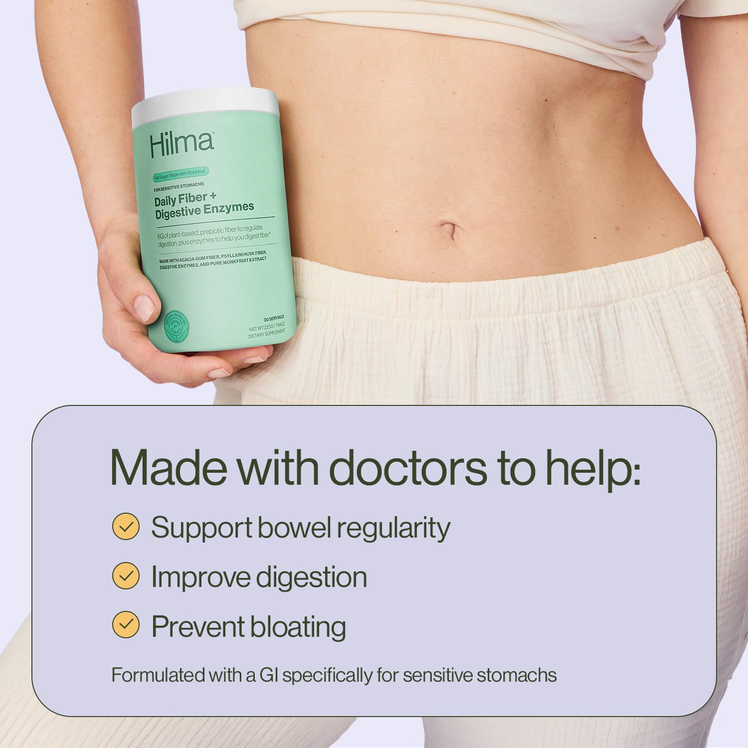 Hilma Daily Fiber and Digestive Enzymes Powder, Vegan, 30 Servings — Amazon image 3