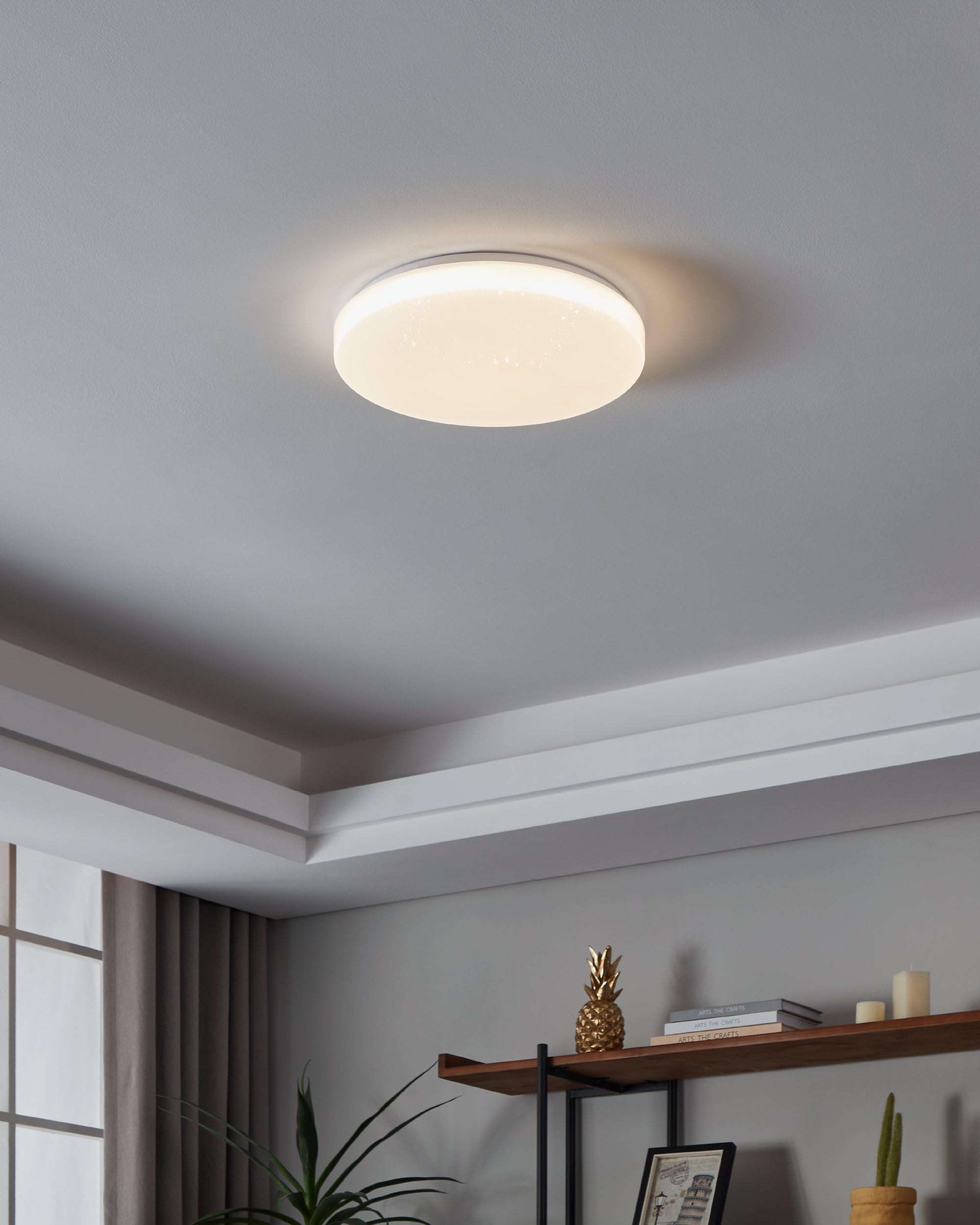 Eglo connect.z Smart Home Led plafoniera Totari-Z, plafoniera cielo | stellato Ø 38 cm, ZigBee, app e controllo vocale, colore della luce regolabile, dimmerabile