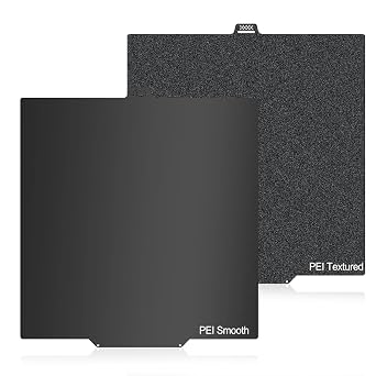 280x280mm Black PEI Build Plate for QIDI Q2, Double-Sided Smooth PEI+Textured PEI Spring Steel Sheet Heat Bed with Strong Adhesion & Easy Part Removal