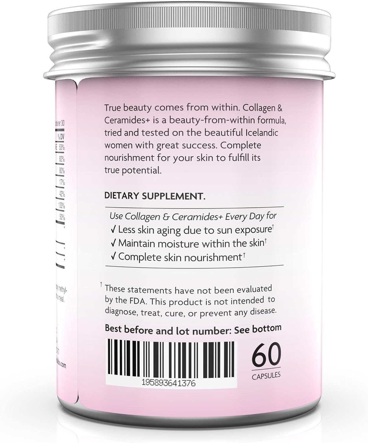 Lifio Collagen & Ceramides+, Enhanced Beauty Formula with Astaxanthin & Biotin, Vitamin A, B2, B3, B12, C & D Promotes Skin Hydration & Elasticity, Non-GMO, Gluten-Free, Soy-Free