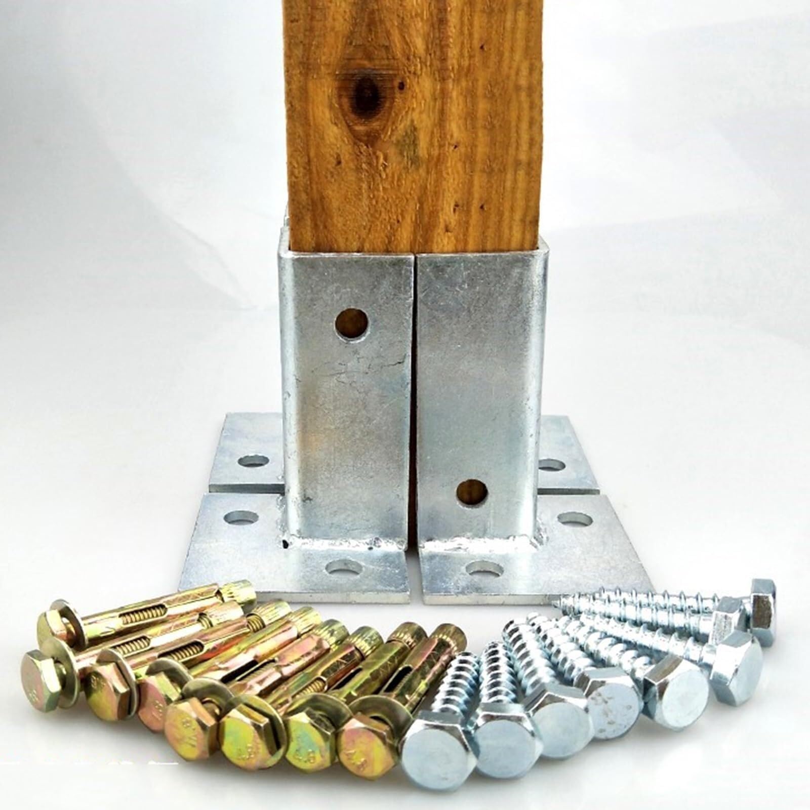 Galvanized Concrete Post Anchor 2x2 Inch Adjustable Base for Decks, Fences, and Pergolas - Durable Standoff Bracket(3PCS 40x40x200mm)