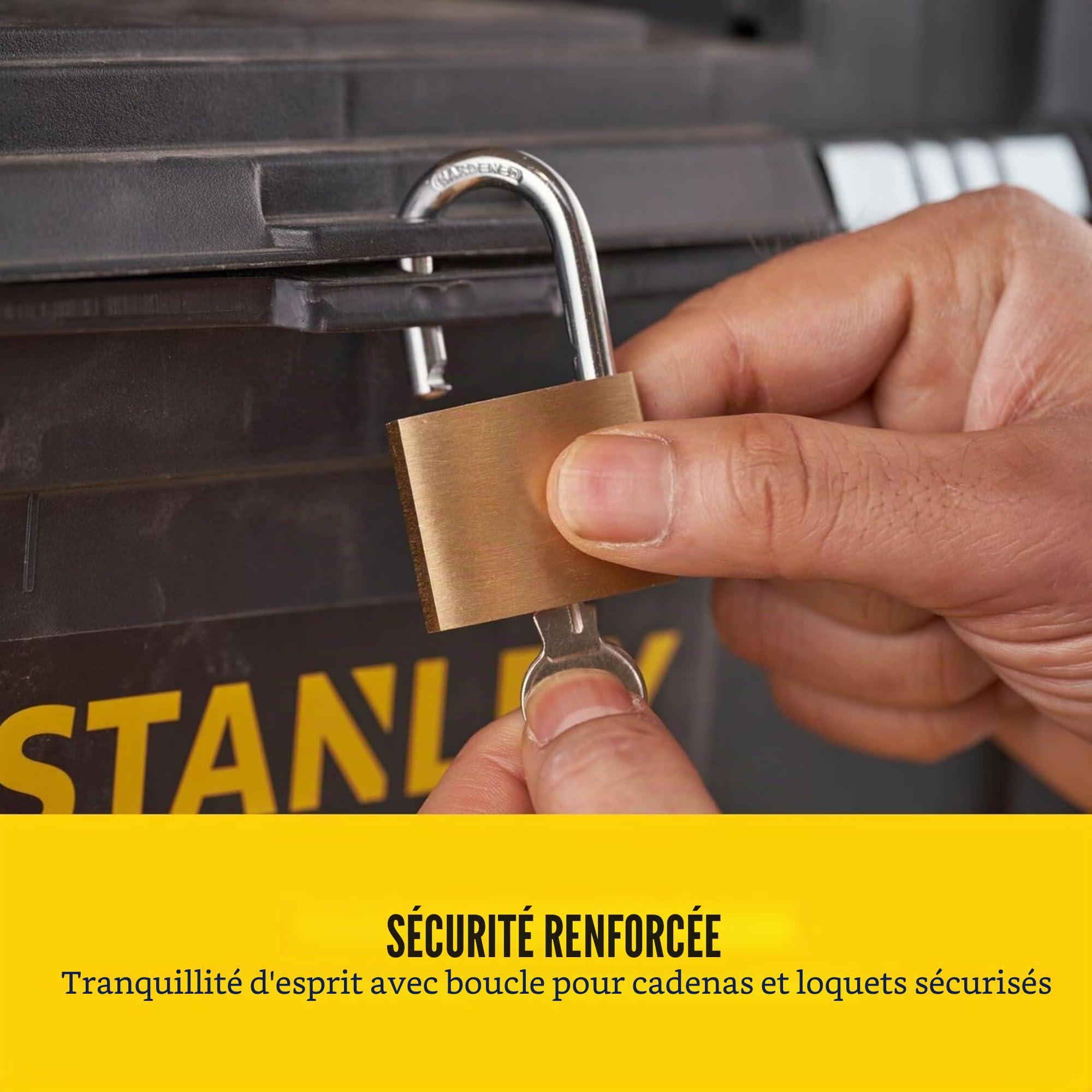 STANLEY Boîte à outils roulante essentielle, unités empilables 3-en-1, solution d'outils portable, STST1-80151