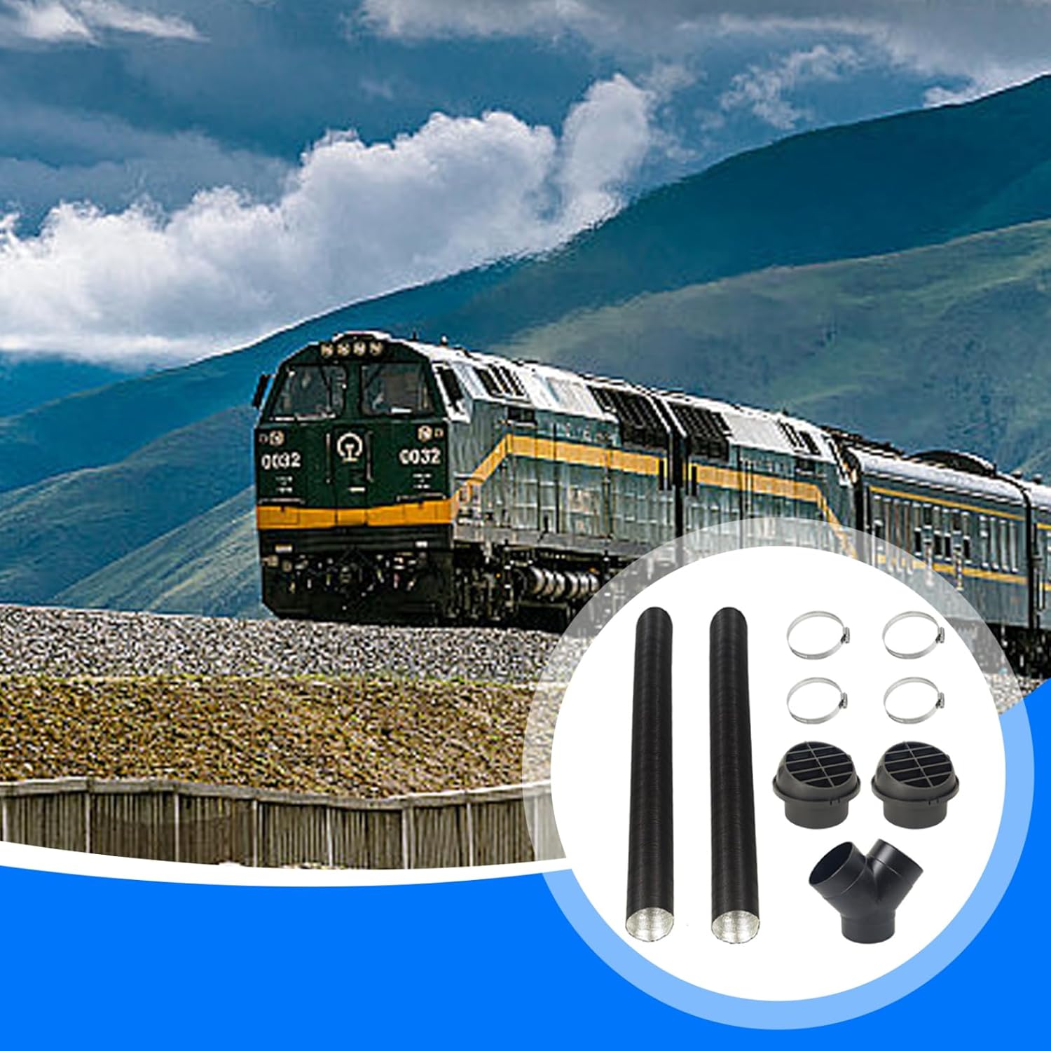 Diesel Heating Duct Pipe 9pcs/set 75 mm Extendable Cars Diesel Heating Concourage Ventilation Hot Air Vent