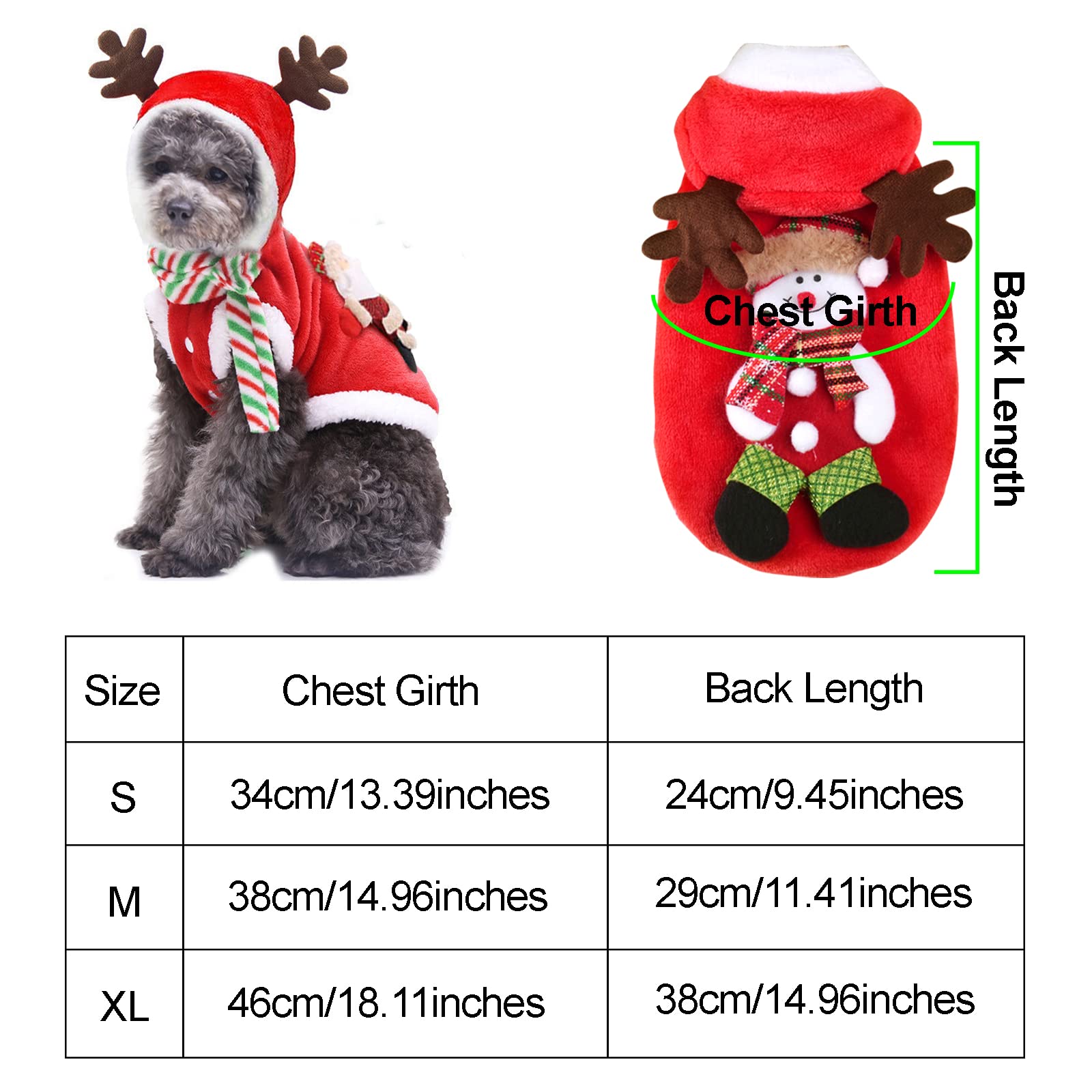 Hunde-Schneemann-Pullover Für Weihnachten - Aus Acryl, Mit Schneemann-Muster, Größe M (Brust 38,1 Cm)