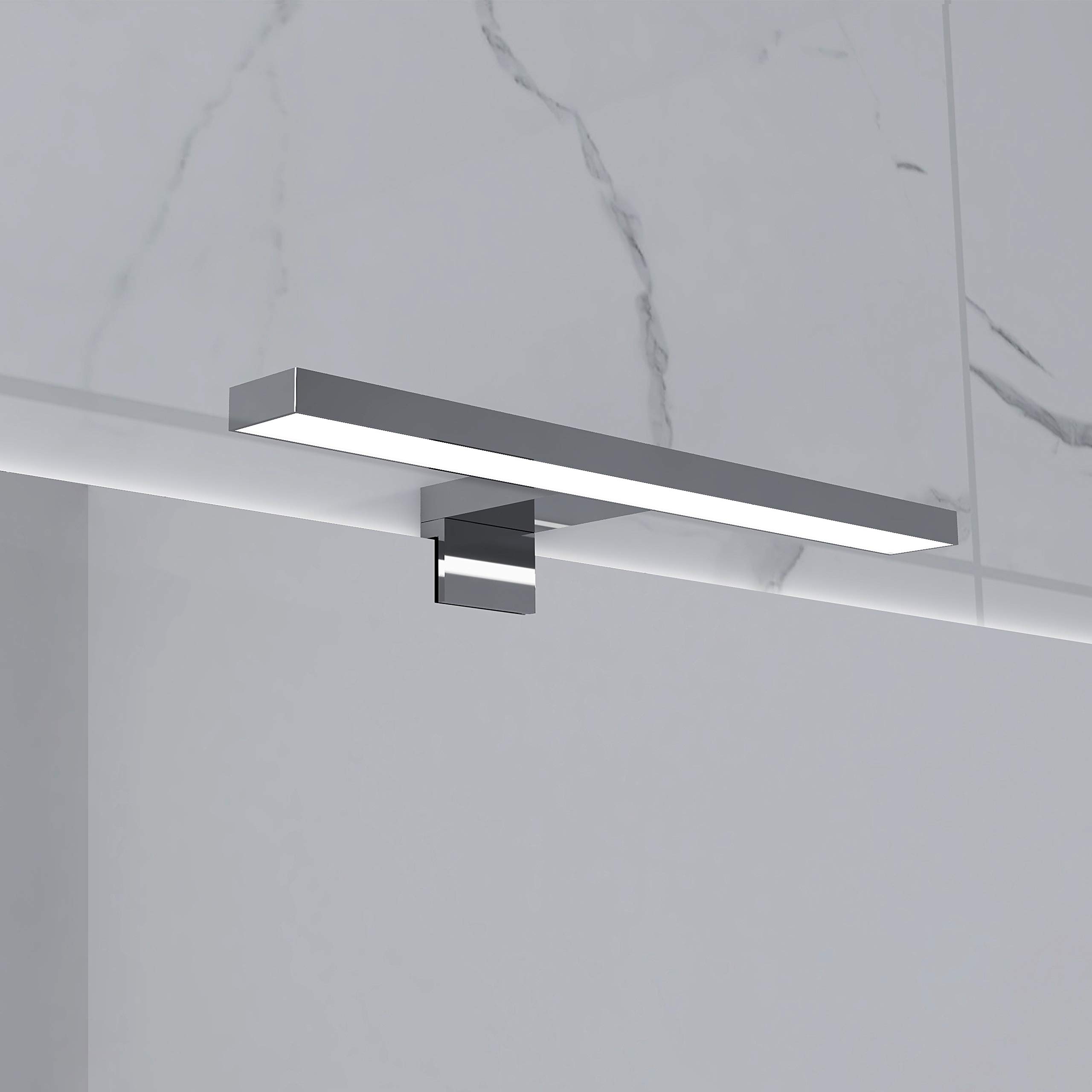 Lámpara Led espejo baño Silvia ABS 30cm, LED 7W, 550lm, IP44, 220V, 50-60Hz – 300x108x40mm – Luz blanca fría 6000K (Cromo, 30 cm 7W) (105337P)