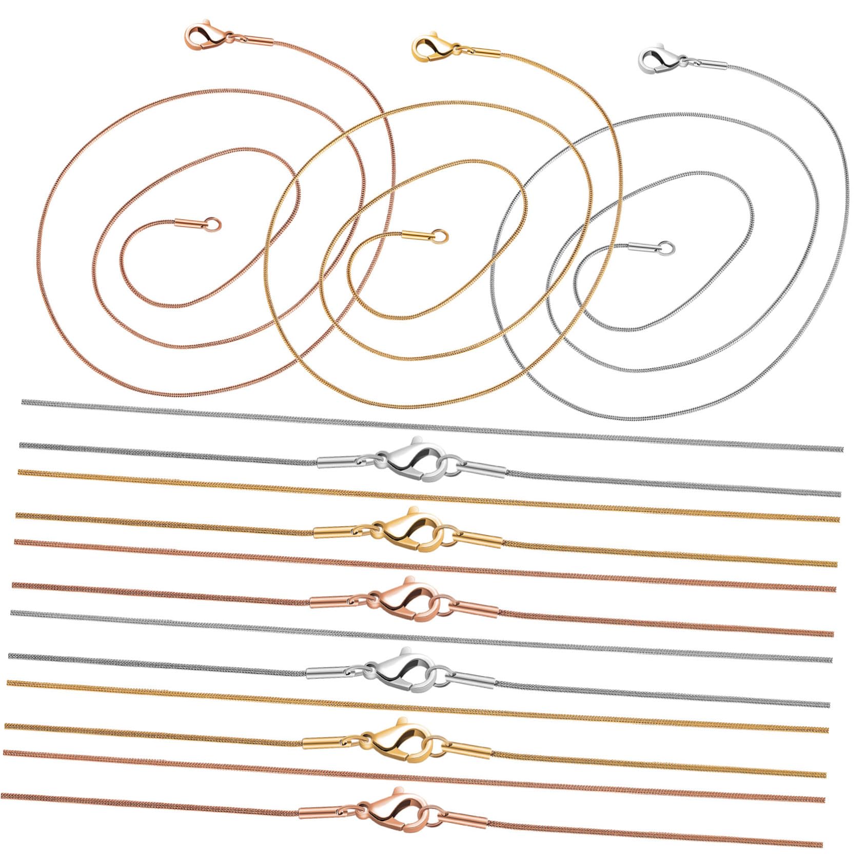 Cabilock Catenina Serpente in Acciaio Inox 304, Set da 12 Pezzi