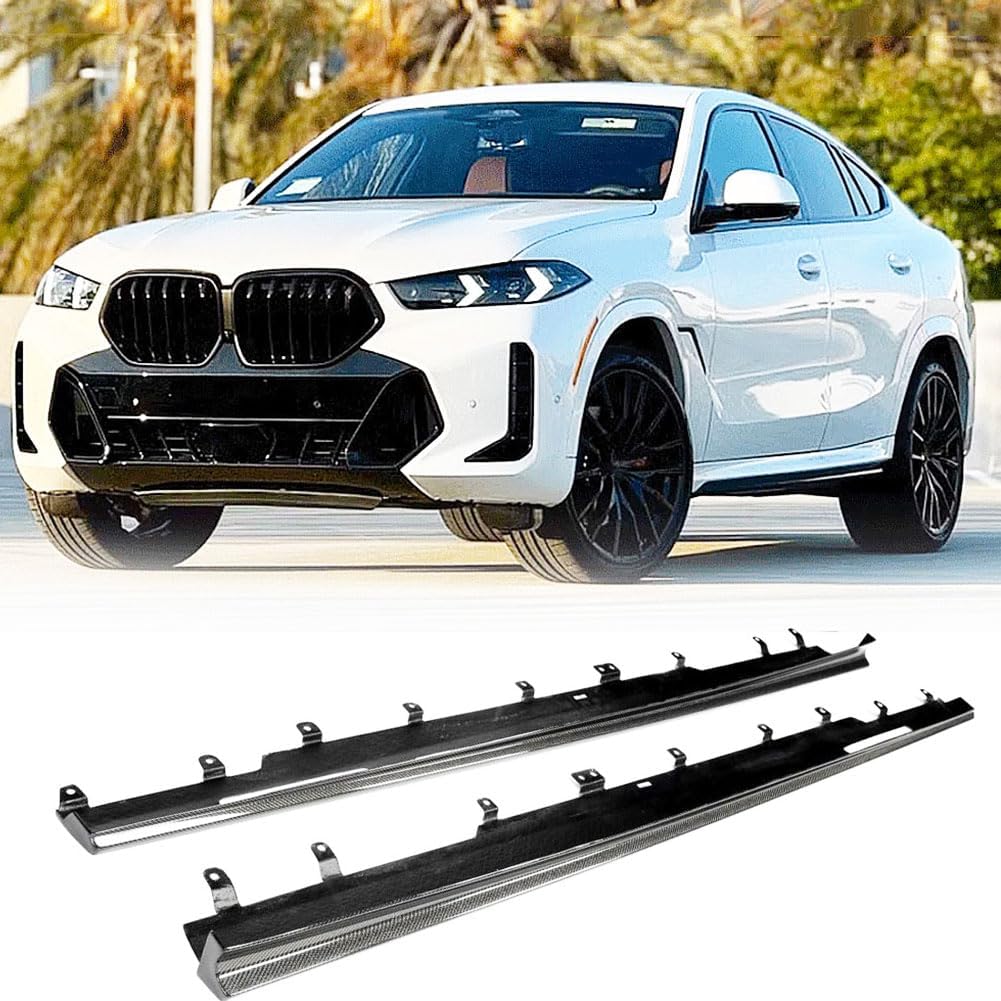 Real Carbon Fiber Side Skirts Compatible with BMW X6 G06 M Sport LCI 2023-2024 Under Door Rocker Panels Valance Extension Lip actory Outlet