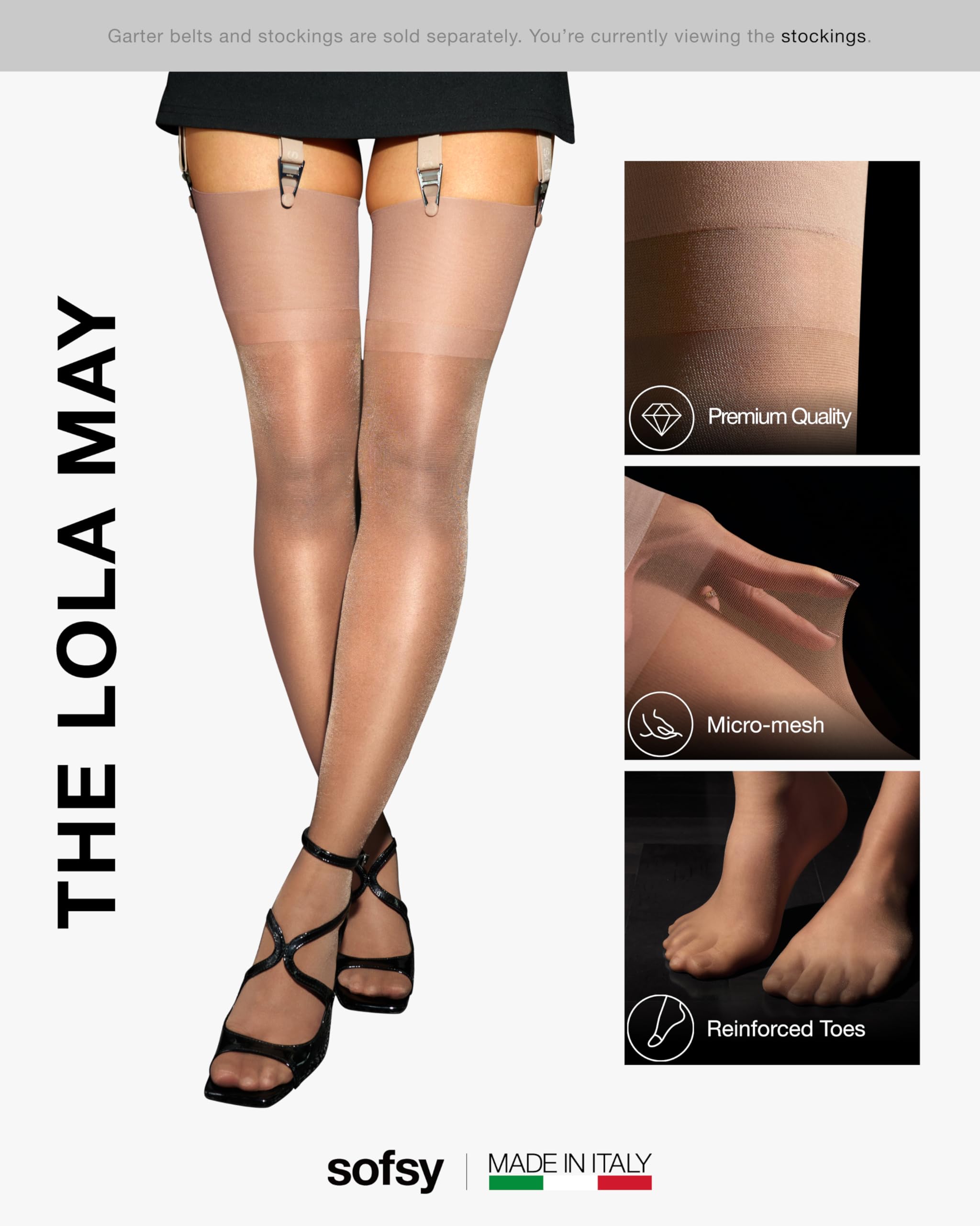 sofsy 15 Den Medias transparentes suaves y sedosas para liguero Italia – Estilo elegante para ocasiones especiales