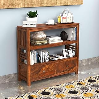 HANDWOOD FURNITURE Modern Home Furniture Multipurpose Solid Wood Semi-Open Book Shelf for Library Home & Office | Kitchen ... Price In India