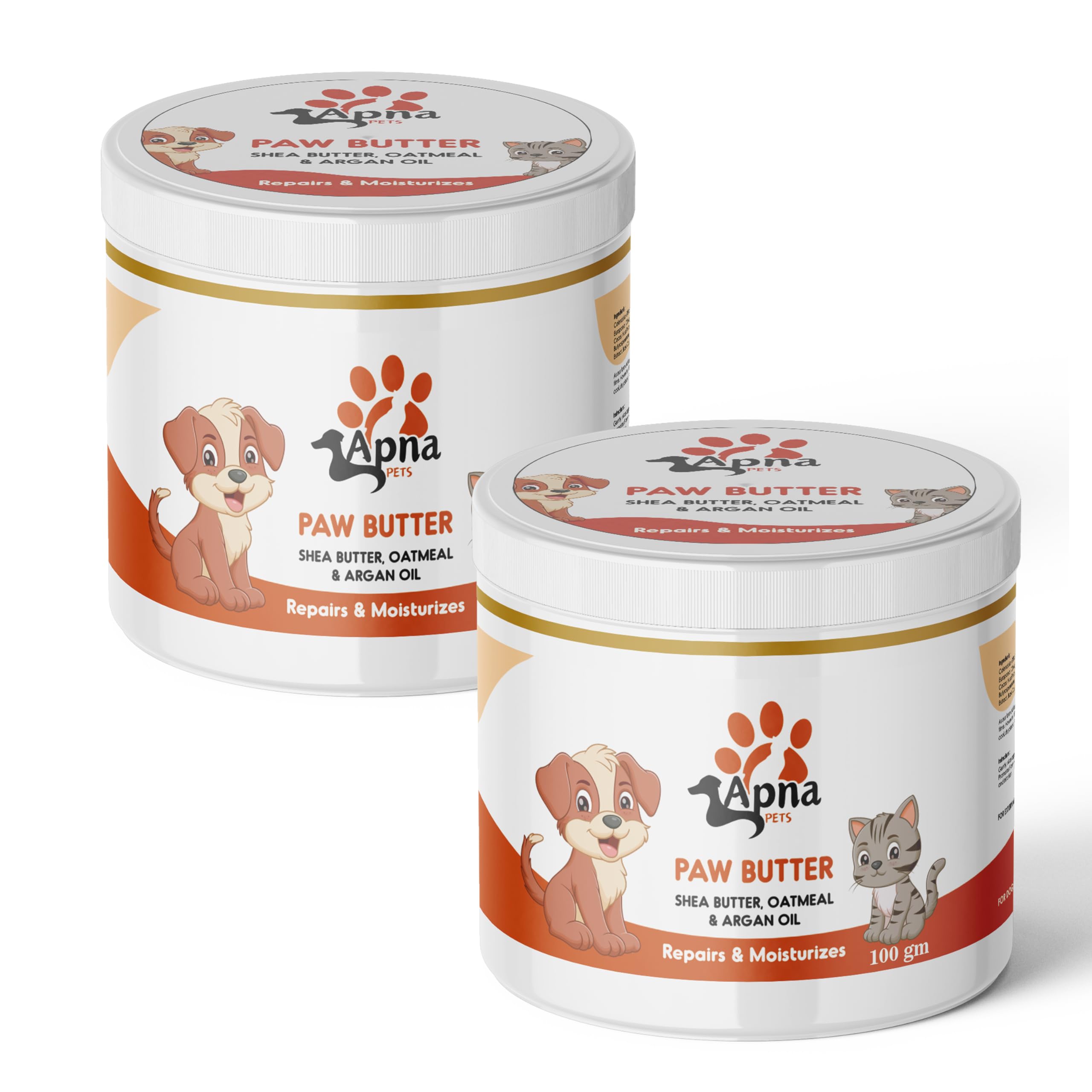 Apna Pets Moisturizing Paw Butter & Elbow Protector | Pawsitively Smooth | for All Pets | Cream, Wax, Balm for Dry, Cracked, Chapped Paws & Elbows | 100% Natural |Heals & Repairs Paws- 200G