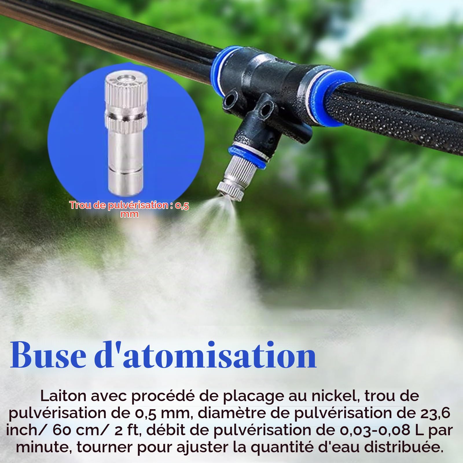 Kits d'irrigation par aspersion Kit d'irrigation par brumisation pour les élevages de bovins, de poulets et de porcs, Système de refroidissement extérieur pour enceinte de chantier, équipement d'arros