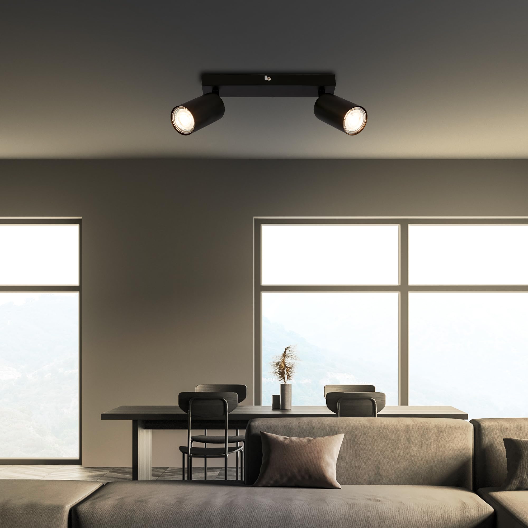 BRILONER, LED Ceiling Spotbar, 2 x GU10 max 9W, Adjustable Ceiling Spot Lights, Living Room, Kitchen Lights - Image 3