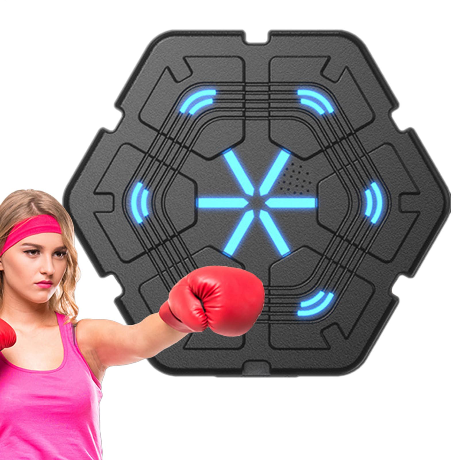 Generico Macchina da Boxe Musicale Allenamento | Macchina Da Pugilato Elettronica Pannelli Da Pugni Ricaricabile 2000mAh Per Adulti Allenamento Concentrazione Coordinazione
