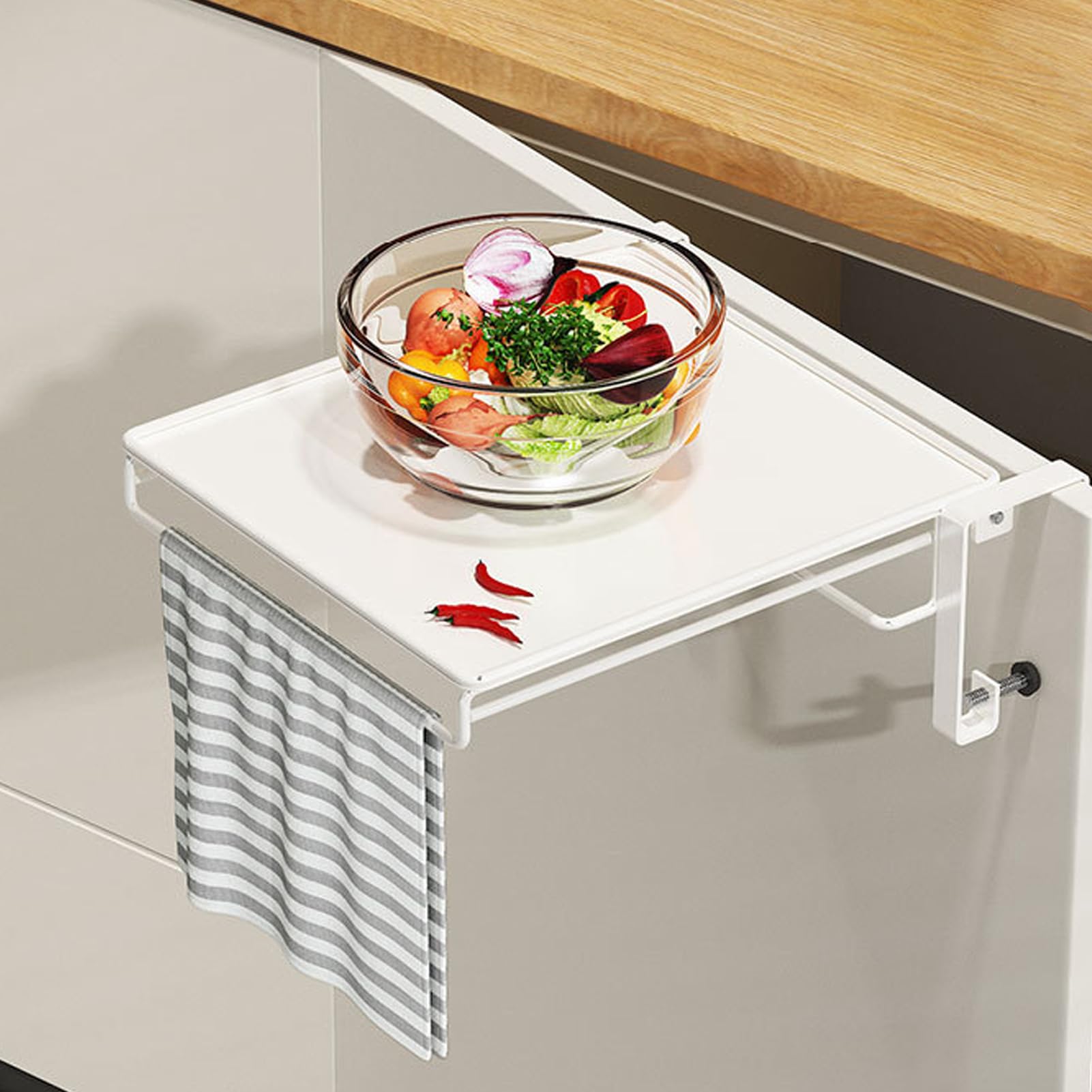 Wandmontierter Klapptisch – Schwimmender Laptop-Schreibtisch, Wandmontierter Faltbarer Schreibtisch, platzsparendes Design, schwimmende Werkbank, Küchen-Hilfstische für Waschküche, Büro, Balkon