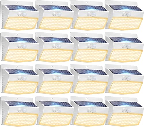 Miniatura 28 de Peasur Paquete de 6 luces solares para exteriores con sensor de movimiento, luces solares de seguridad impermeables con 3 modos de iluminación,