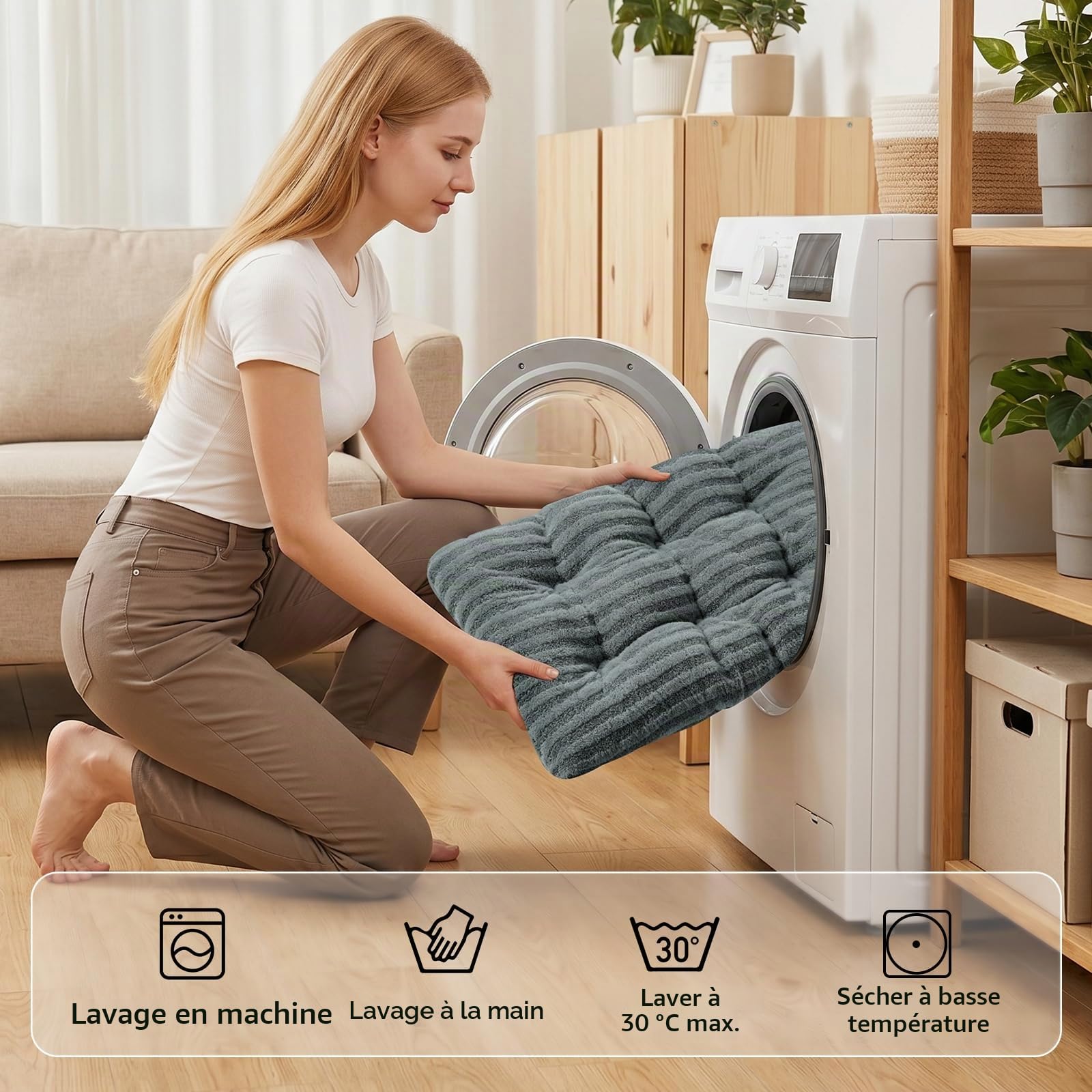Pawk Panier pour Chien Grande Taille, Coussin pour Chien Lavable, Lit pour Chiens Doux, Respirant et Antidérapant pour Grande Chiens et Chats, 90x60x9cm