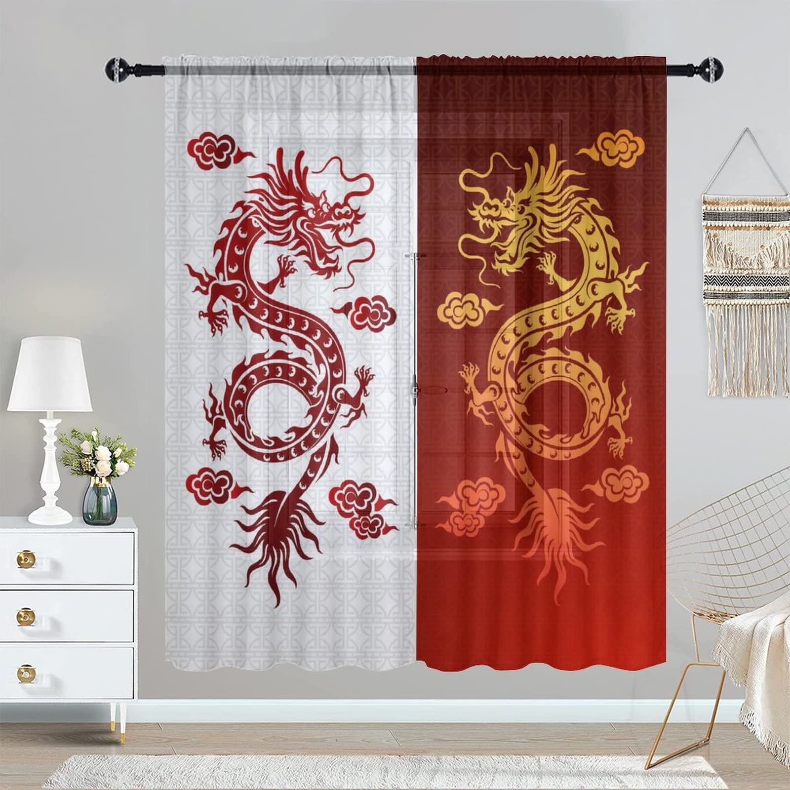 Dragon Curtains Double Dragon – Twilight | Upholstery Fabric