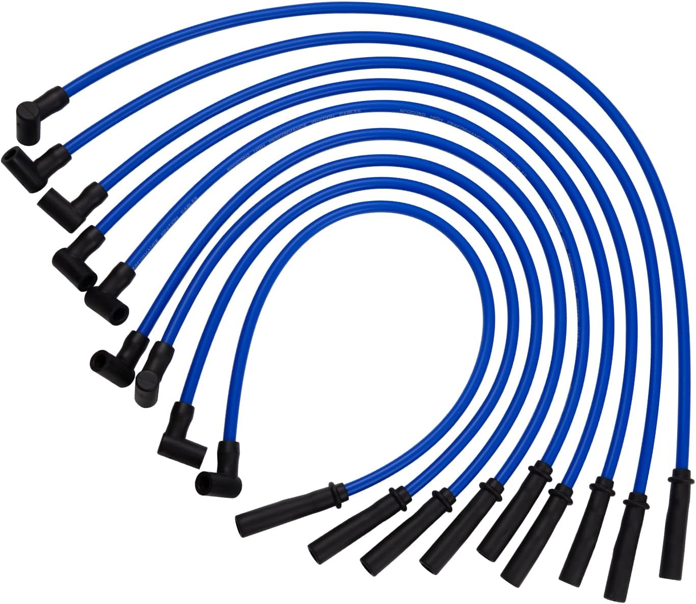 10.5mm High Performance Spark Plug Ignition Wire Sets Replacement for HEI SBC BBC 350 383 454 Electronic