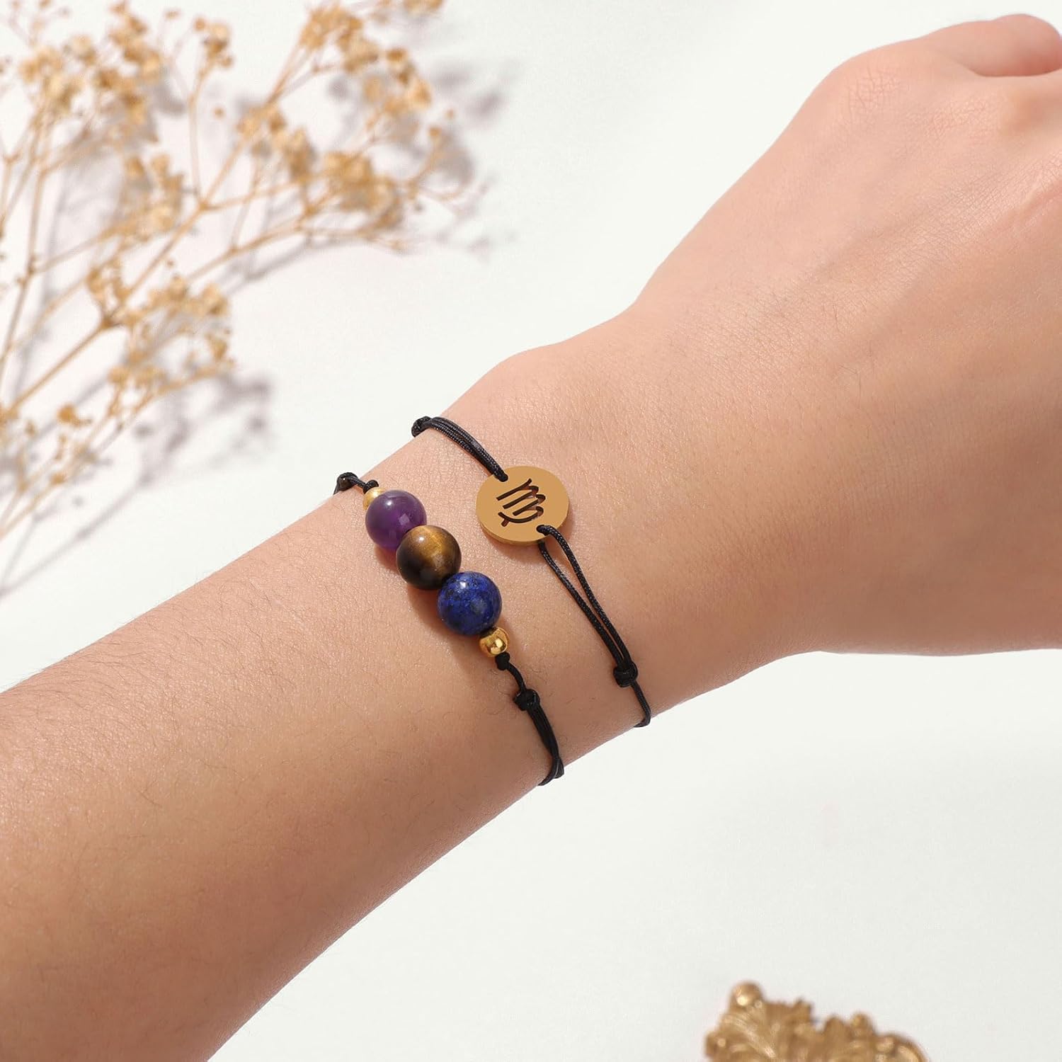 Zodiac Birthstone Bracelet for Women 8mm Natural Stone Bracelet Healing Crystals Jewelry Birthday Gift - Image 3