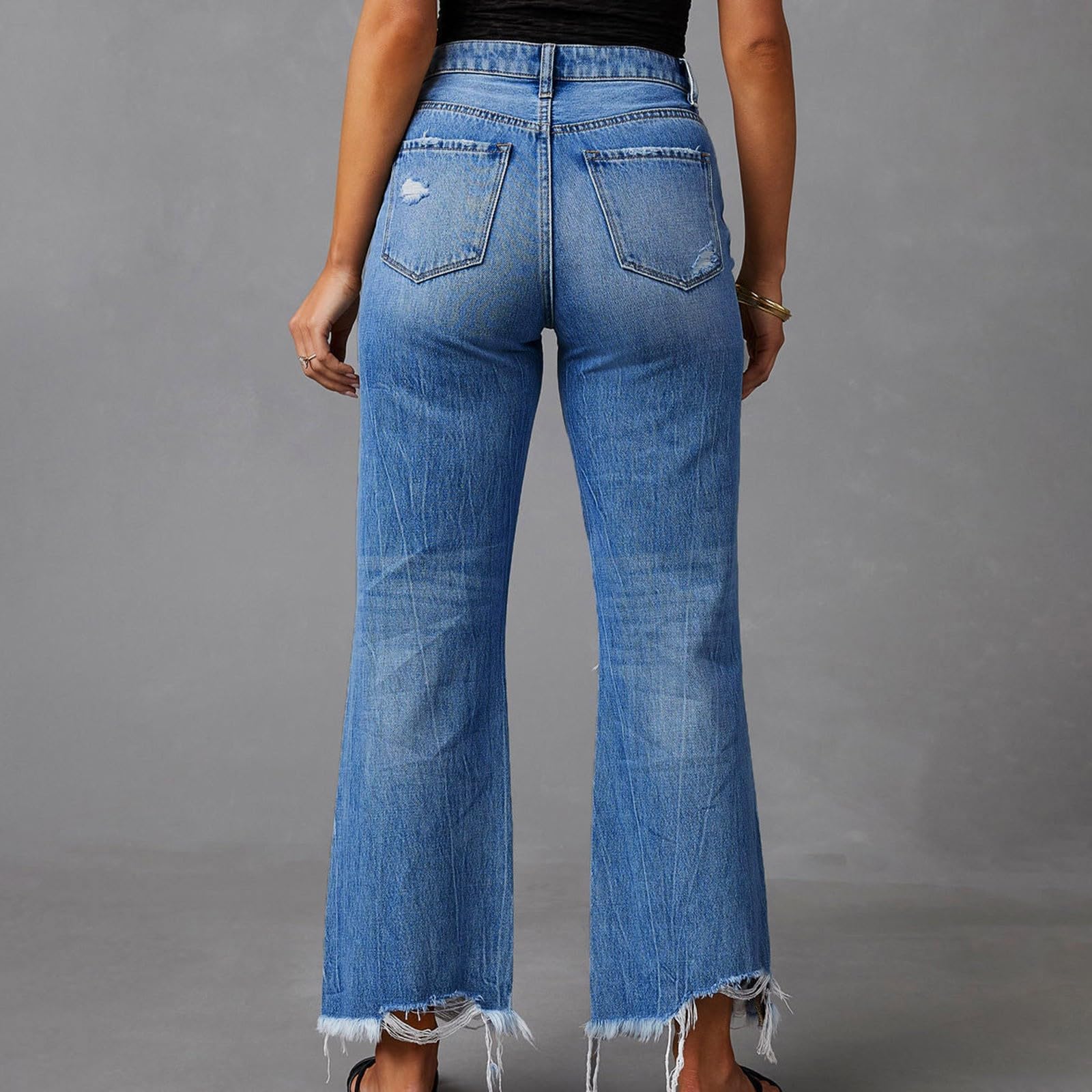 Bootcut Jeans Damen Damen Jeans Große Größen Jeanshose für Damen HIgh Waist Stretch Skinny Slim Fit Röhrenjeans Bleistiftjean Lässige Pant Schlank Stylische Hosen Jeans Damen Straight Valentinstag