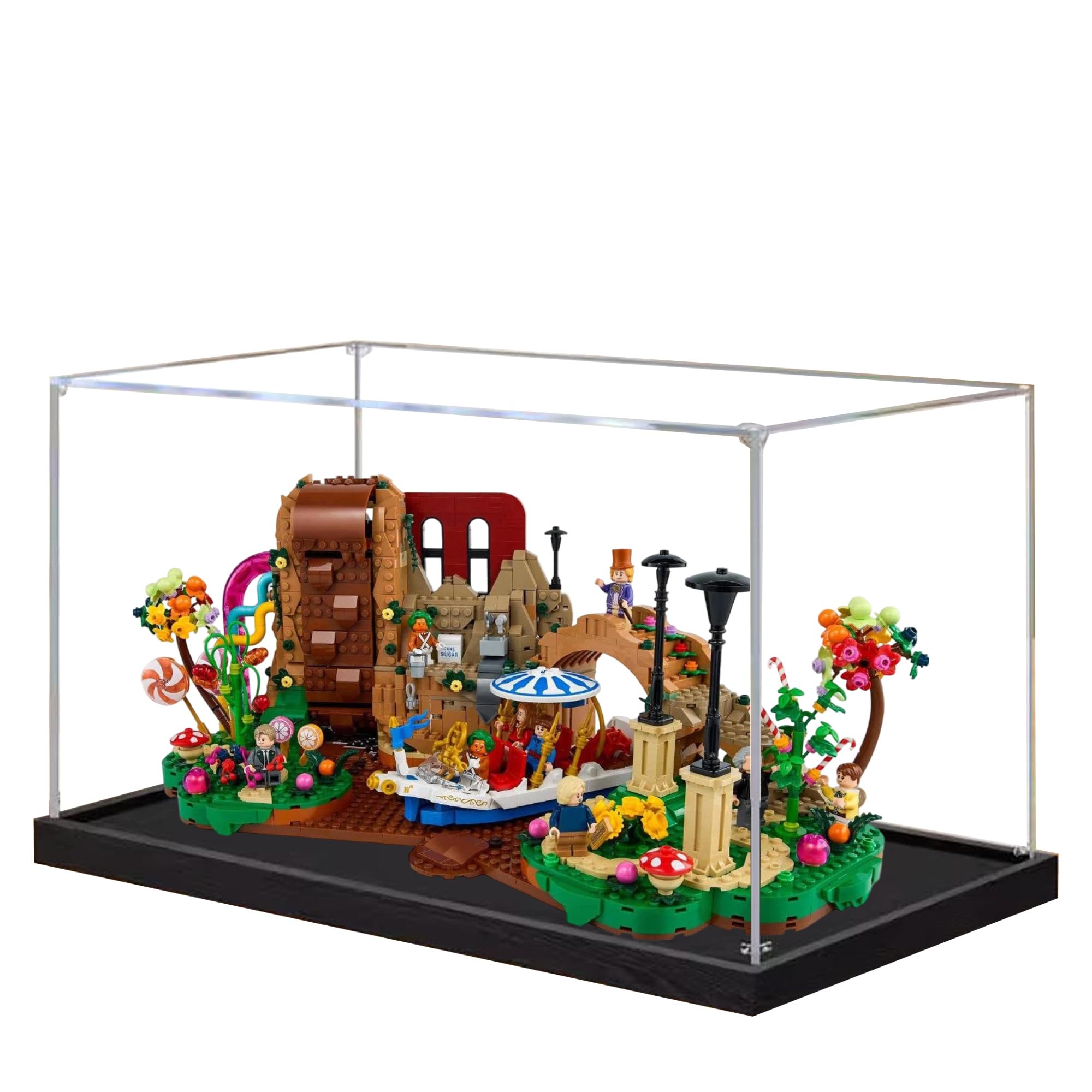 Acrylic Display Case for Lego 21360 Willy Wonka and The Chocolate Factory Model, 3mm Dustproof Display Box, Display Case Compatible with Lego 21306 (Model Not Included) (Transparent 2MM)