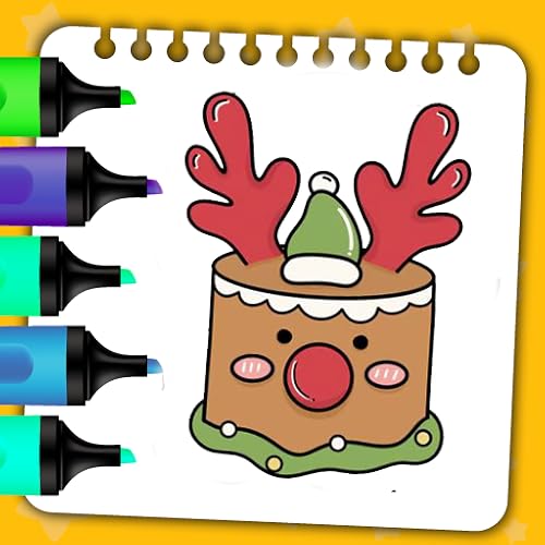 Cozy Cake Coloring Pages: Christmas Coloring Book - Kawaii Cake Coloring Book Painting