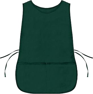 DALIX Cobbler Apron 2 Pockets Smock Regular 28.5" x 18.5" Poly Cotton Dark Green