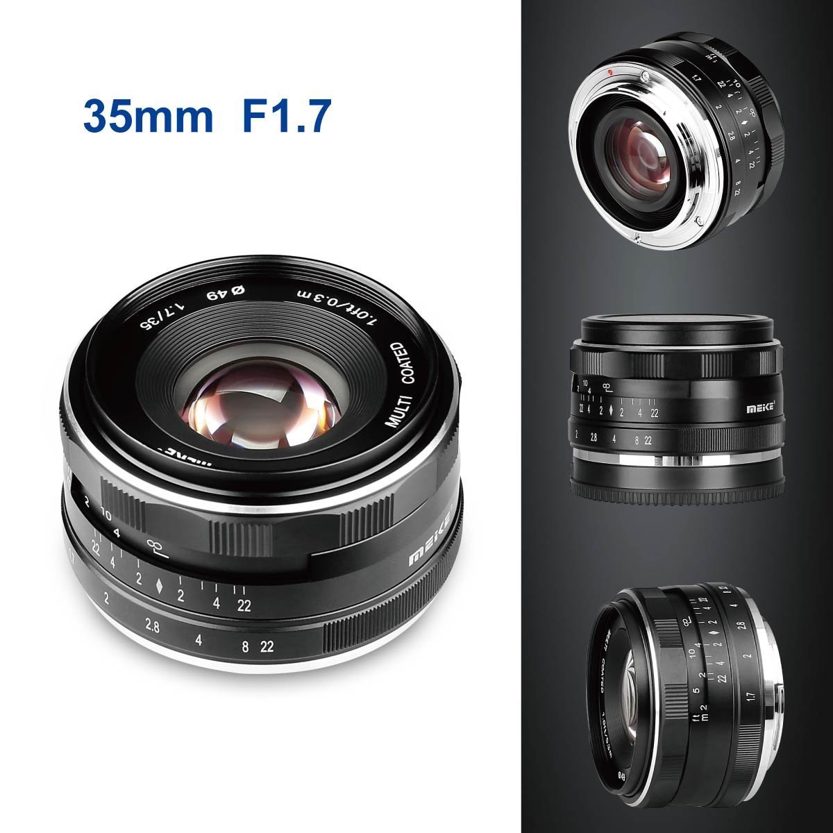 Amazon.co.jp: Meike 35mm F1.7 大口径マニュアルフォーカスMF固定