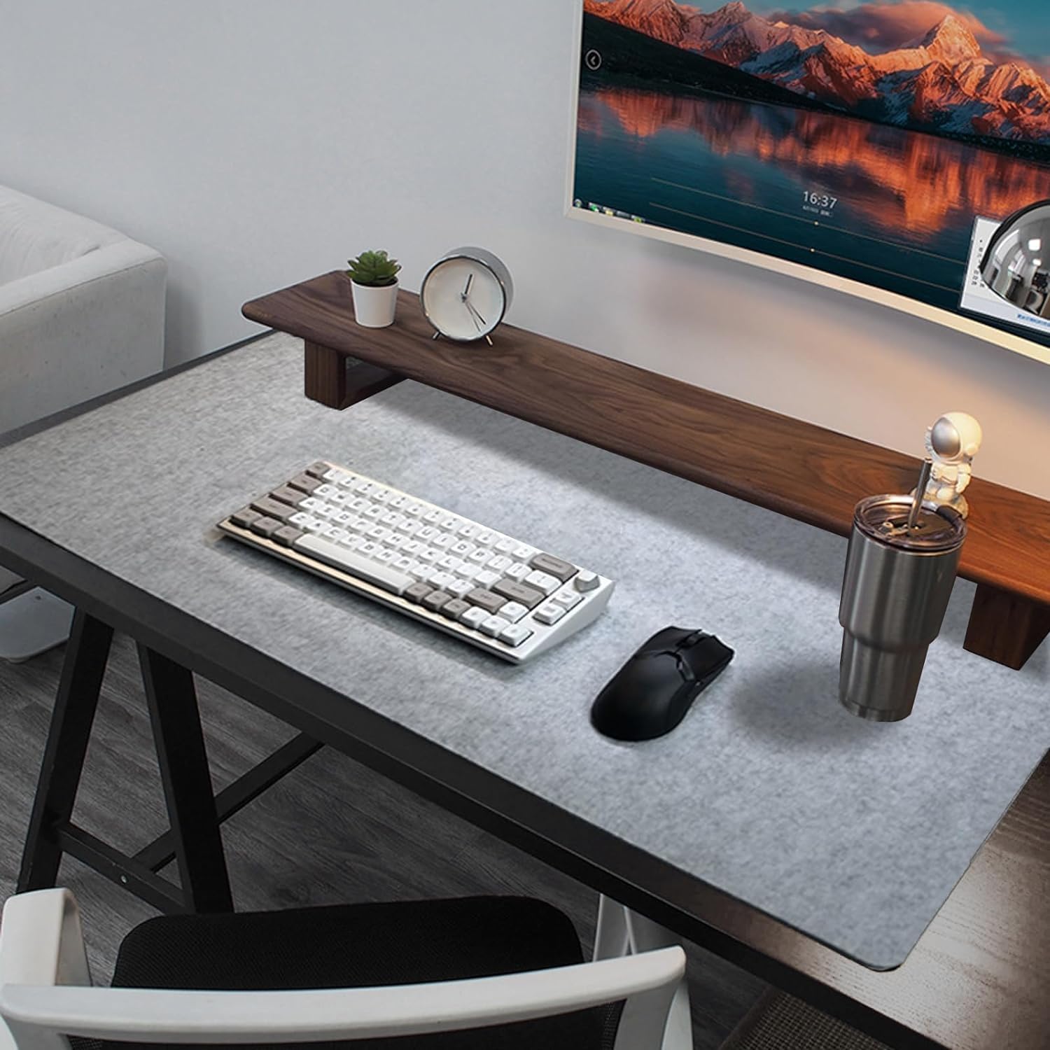DYOUen 60X30cm felt desk pad, large mouse pad, felt pad, table protection and organizer, for the office and at home
