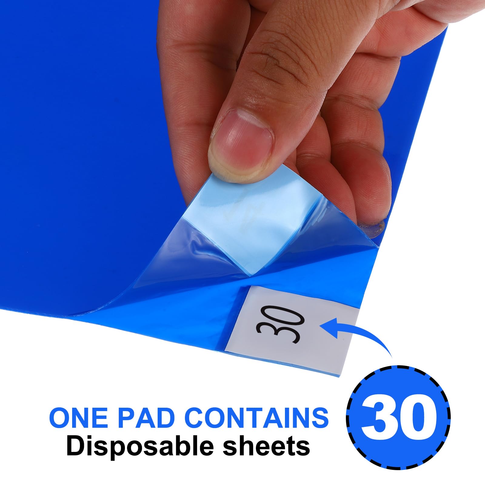 PATIKIL Collant/Tacky Mat, 120 pcs 36" x 18" Adhésif Tapis 1mm Épaisseur, Enlever Poussière et Saleté Chaussures et Equipement Roues pour Laboratoire Construction Accueil, Bleu
